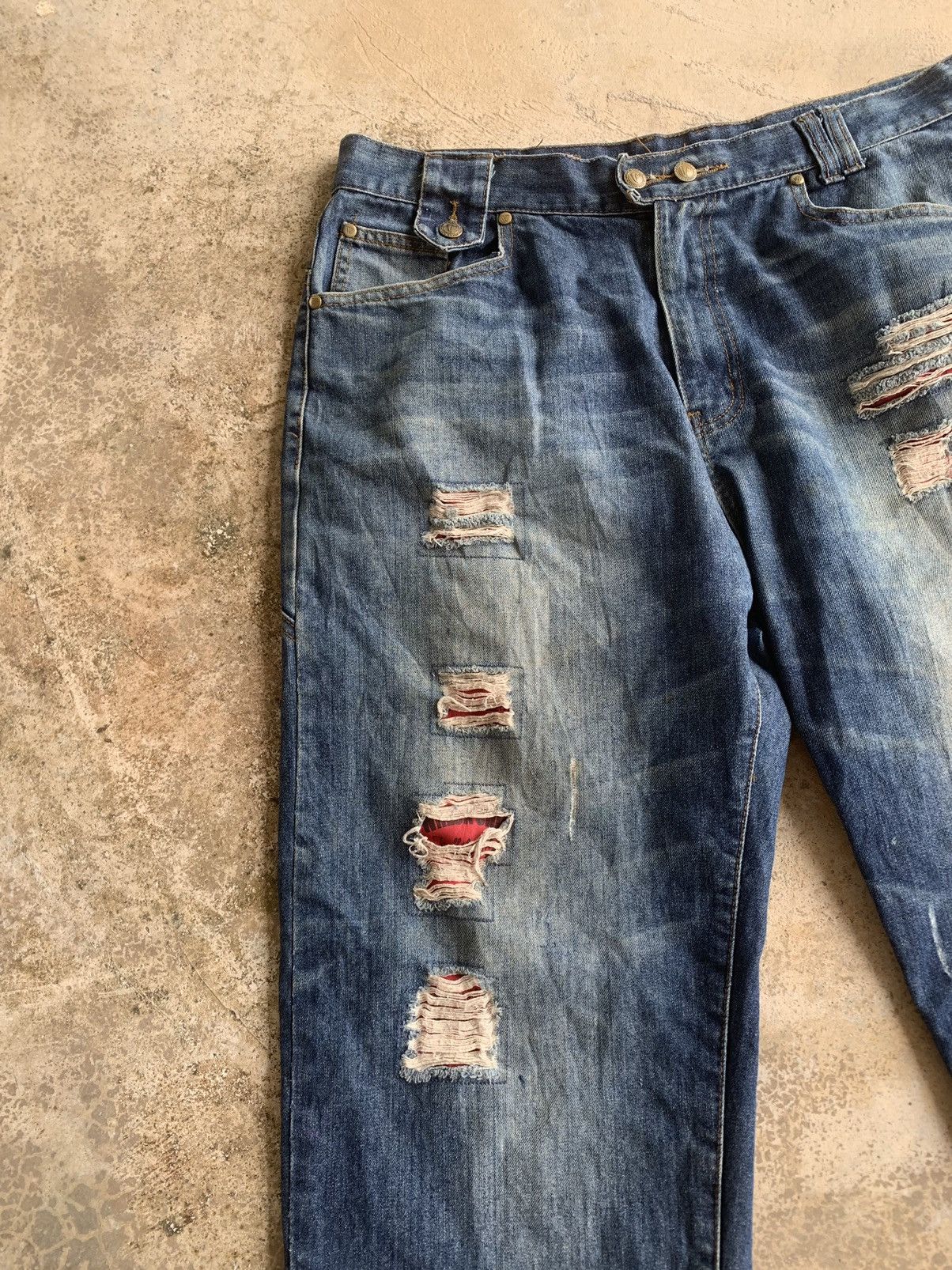 If Six Was Nine Distressed Denim Baggy Jeans Size US 38 / EU 54 - 5 Thumbnail
