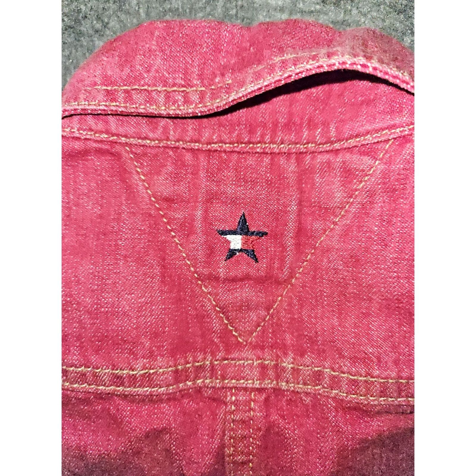 Tommy Hilfiger Tommy Hilfiger Jacket Juniors M Red Denim Cropped Casual Button Up Womens Small/Medium? Size M / US 6-8 / IT 42-44 - 8 Thumbnail