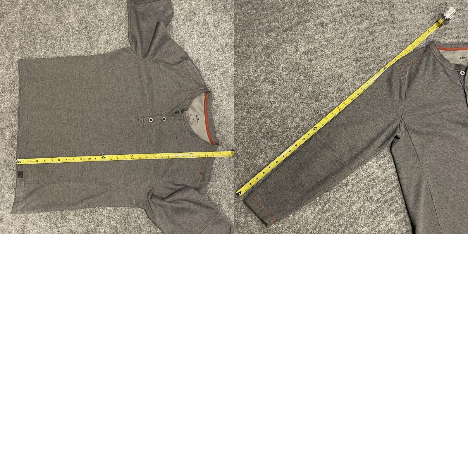Vintage L.L.Bean Thermal Henley Shirt Mens Large Gray Long Sleeve Base Layer 6% Wool Size US L / EU 52-54 / 3 - 8 Thumbnail