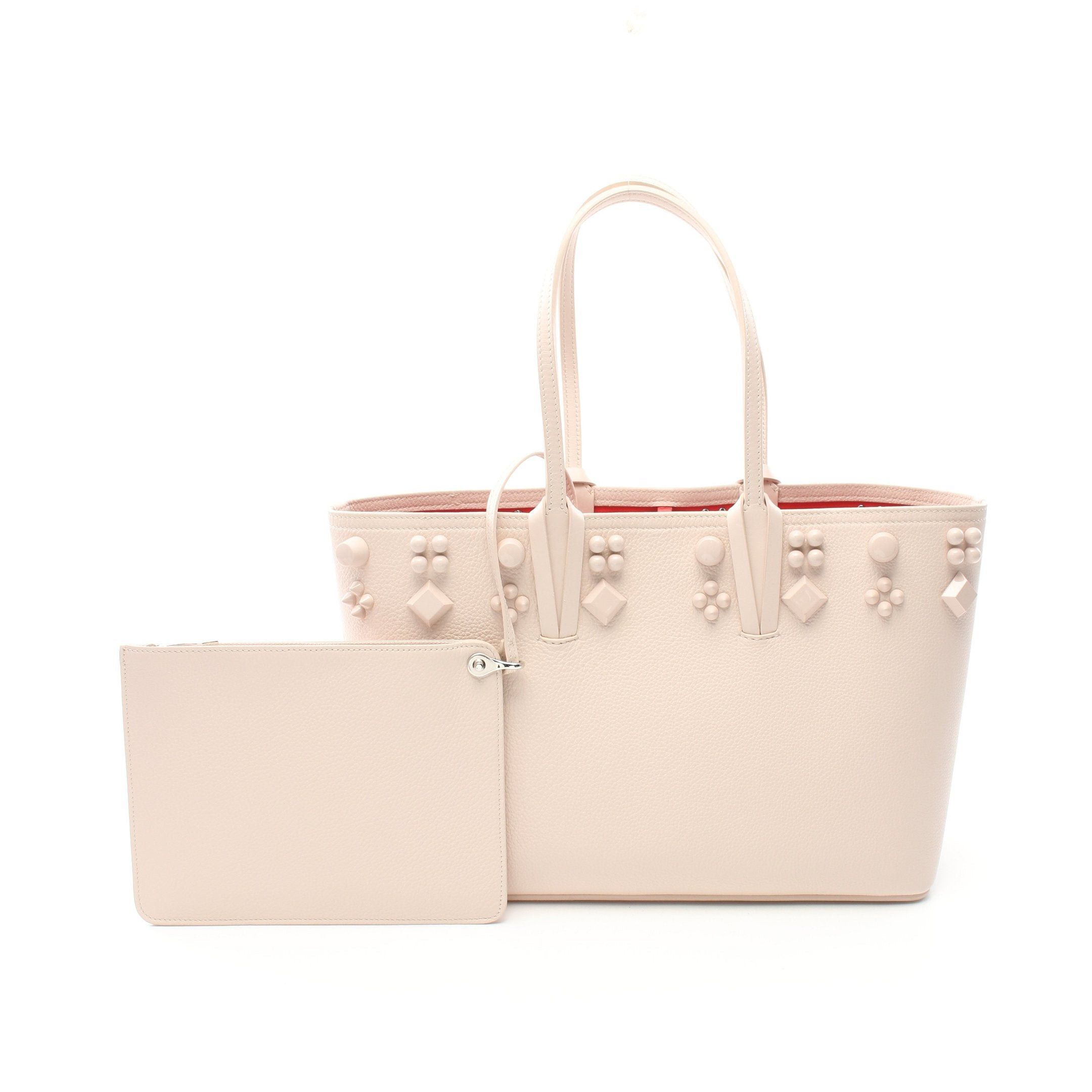 Christian Louboutin Christian Louboutin Cabata Shoulder Bag Tote Leather Pink Beige Size ONE SIZE - 1 Thumbnail