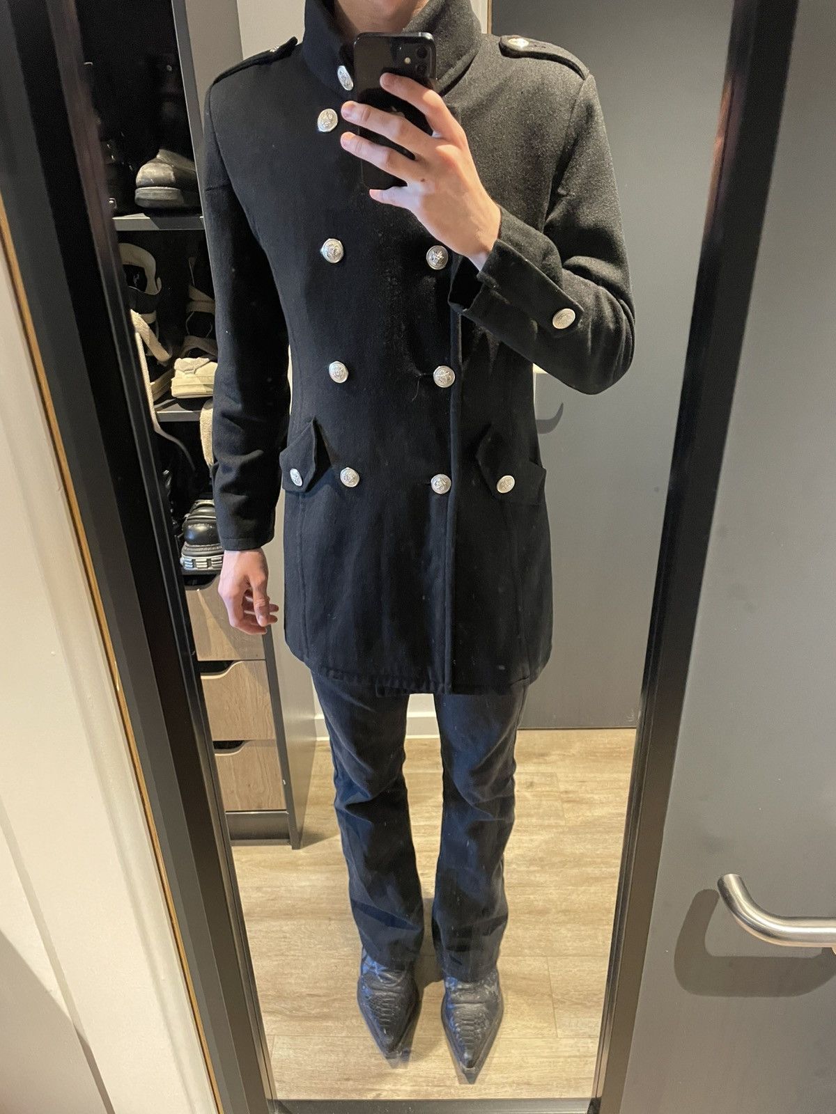 Phix Clothing PHIX 2011 Wool Military Coat Size US XS / EU 42 / 0 - 9 Thumbnail