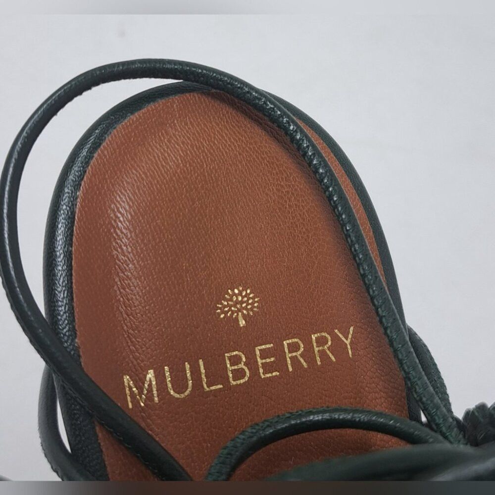 Mulberry Mulberry Woven Leather Strappy Wedge Sandals White Green It Size US 7.5 / IT 37.5 - 2 Thumbnail