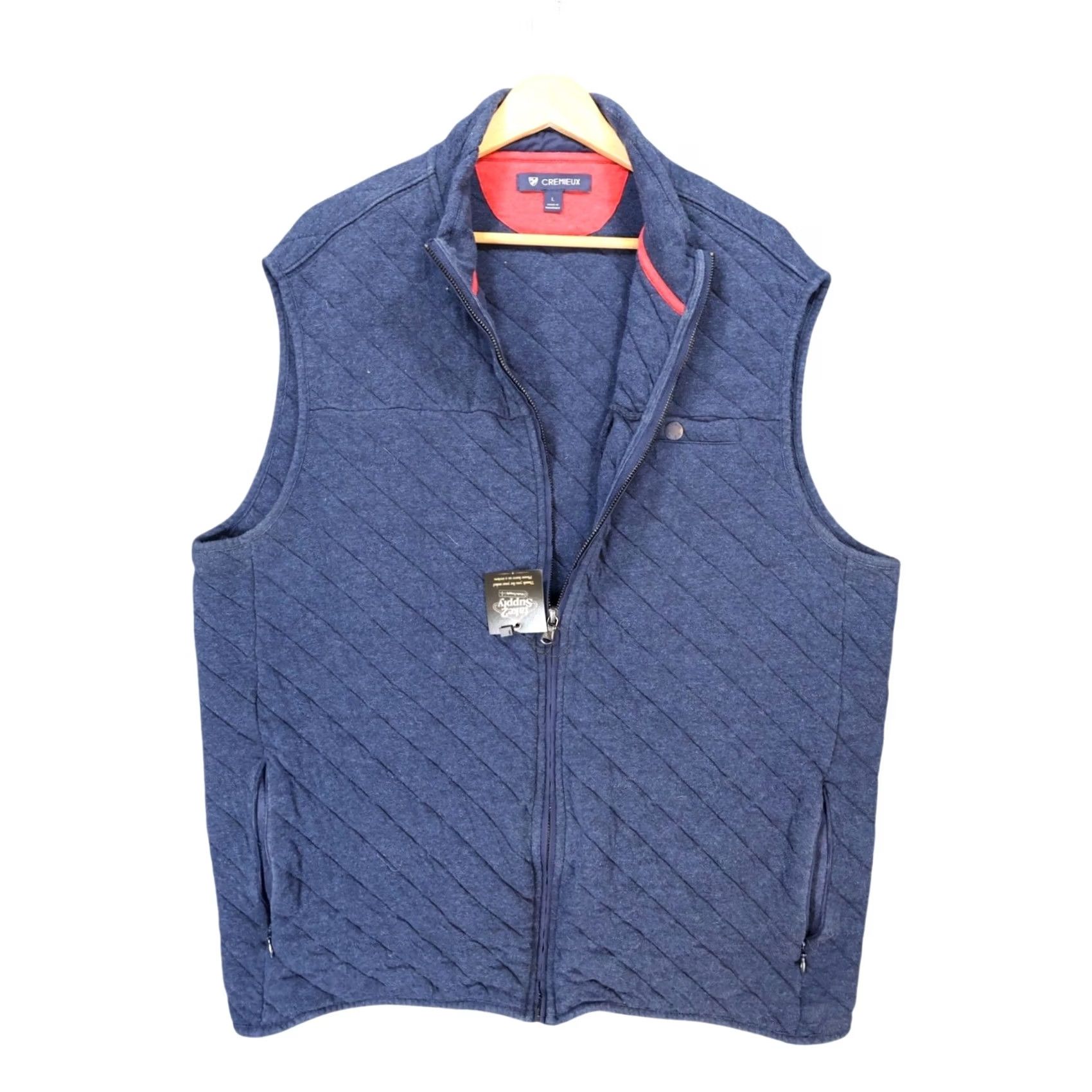 Cremieux Cremieux Vest Mens Large Blue Quilted Full Zip Mock Neck Sleeveless Size US L / EU 52-54 / 3 - 2 Thumbnail