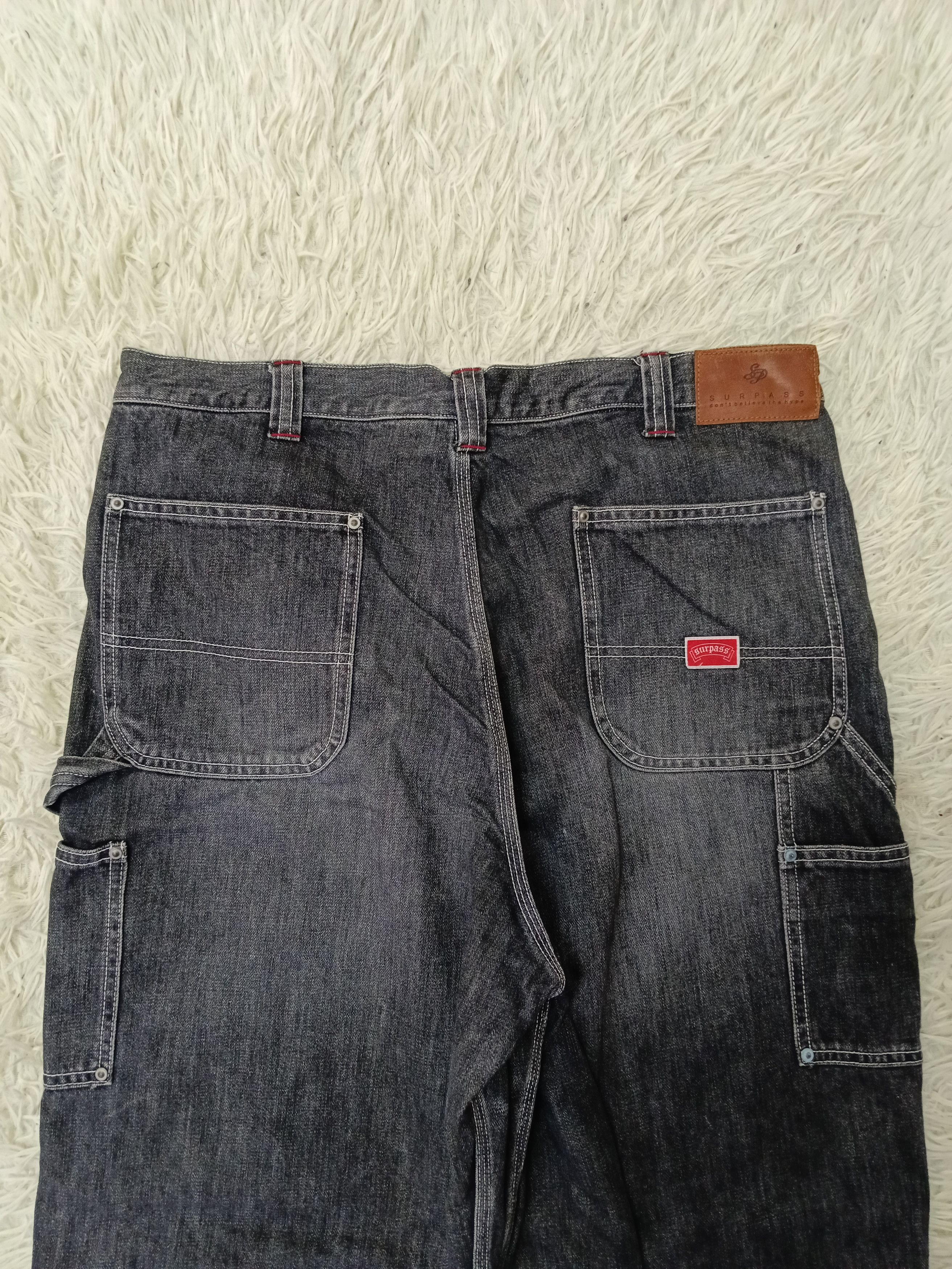Japanese Brand DISTRESSED WIDE PANTS SURPASS DOUBLE KNEE CARPENTER DENIM Size US 37 - 5 Thumbnail