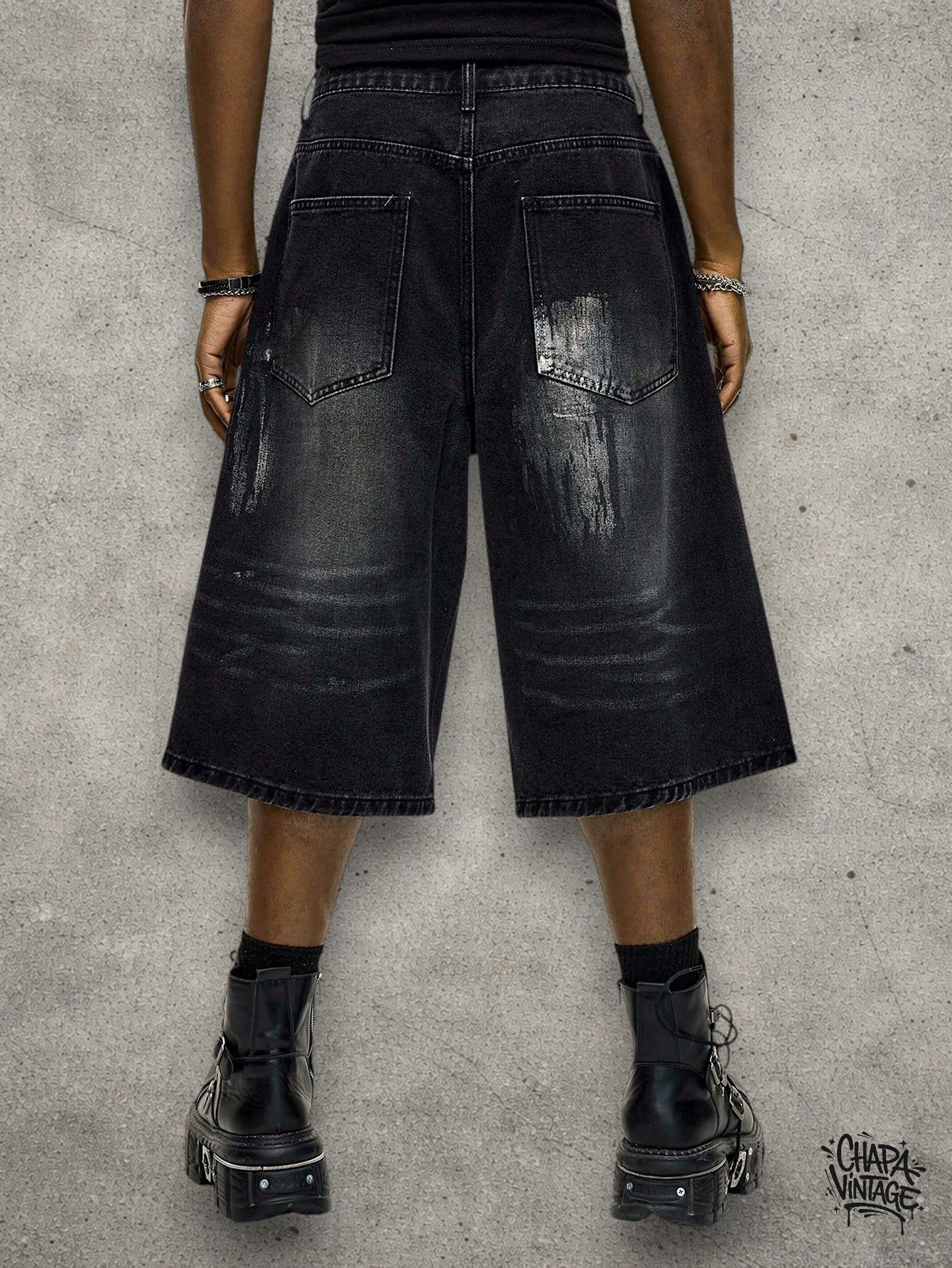 Japanese Brand Washed denim punk shorts Size US 32 / EU 48 - 4 Thumbnail