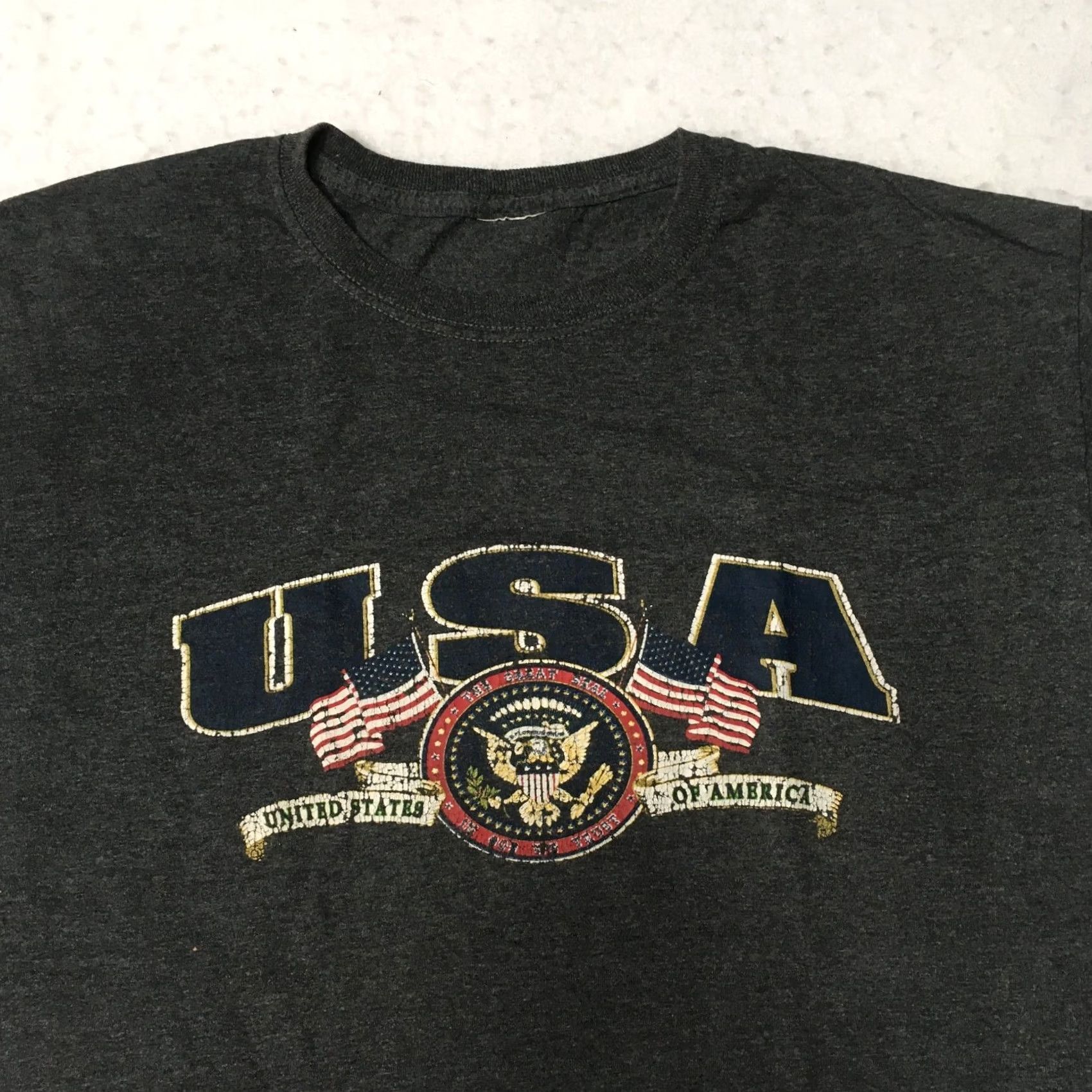 Tultex VINTAGE stars stripes USA T-Shirt Large America Patriotism tultex Mens Gray Size US L / EU 52-54 / 3 - 2 Thumbnail