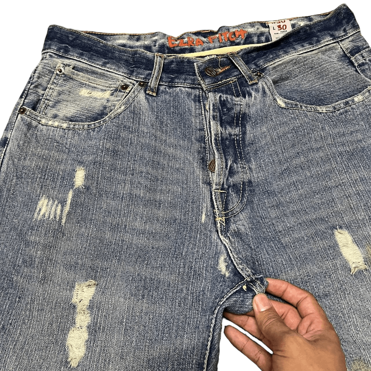 Japanese Brand Vintage Ezra Fitch 1892 Distressed Denim Size US 30 / EU 46 - 6 Thumbnail