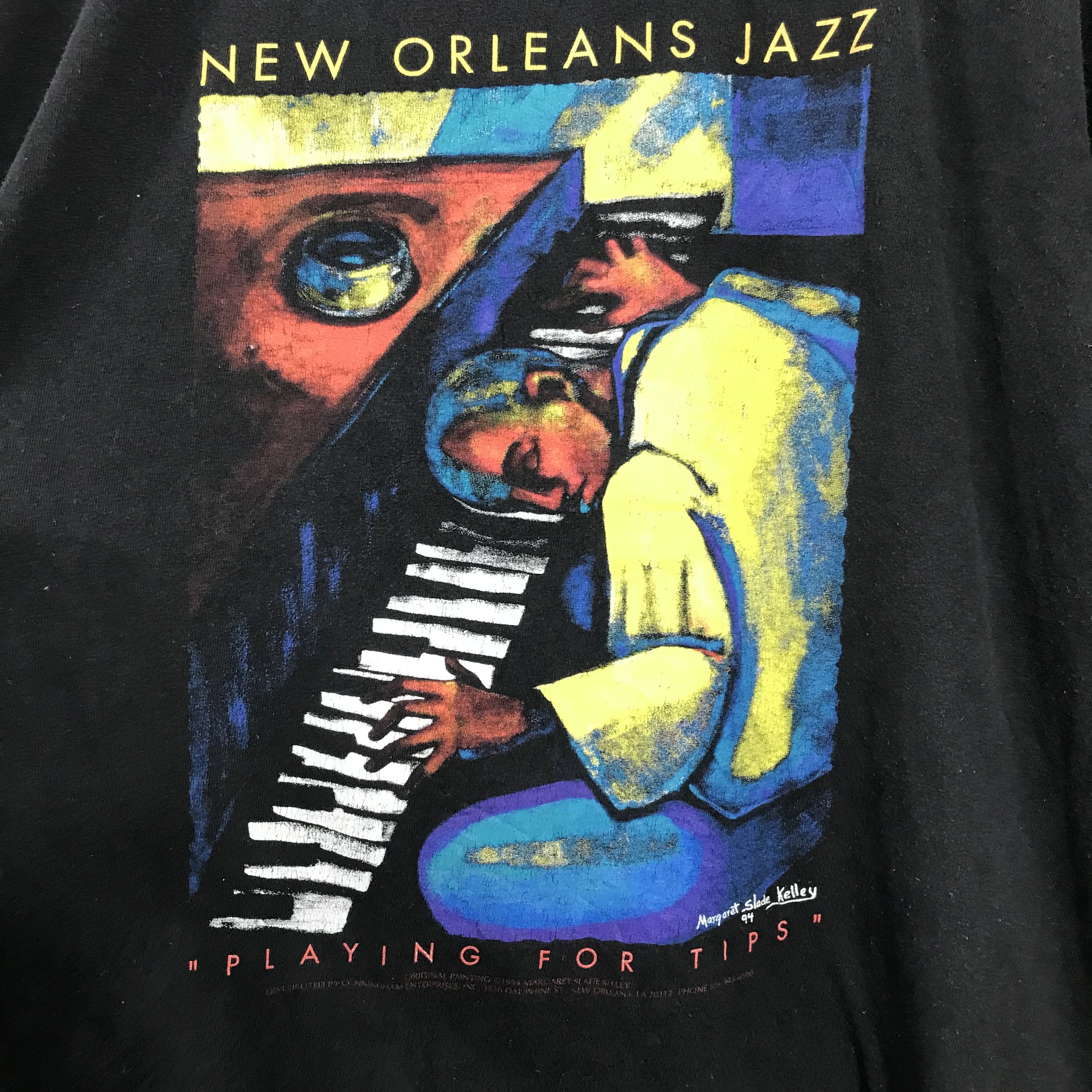 Jazz Cartier Vintage Rap Shirt New Orleans Jazz margarate slade 1994 Size US XL / EU 56 / 4 - 3 Thumbnail