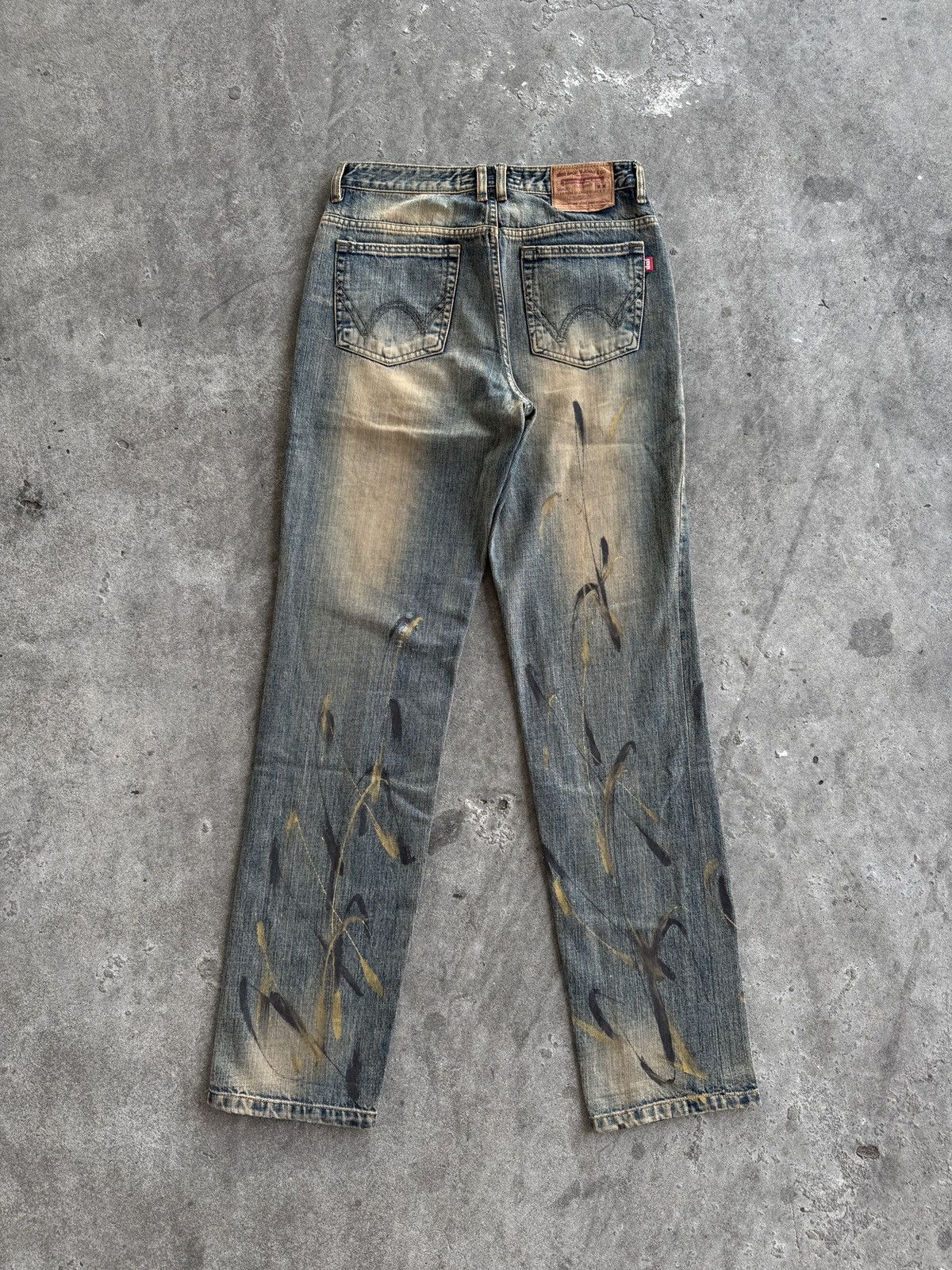 Japanese Brand Iloi Jeans Distressed Mudwash Splatter Denim Pants Size US 31 - 8 Thumbnail