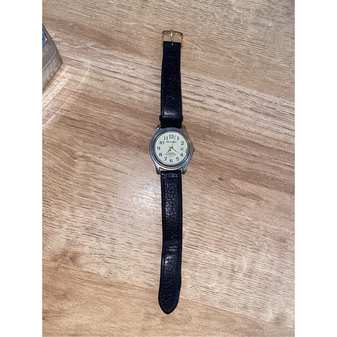 Other Milan Black Leather Brand Wristwatch - Silvertone Size ONE SIZE - 3 Thumbnail