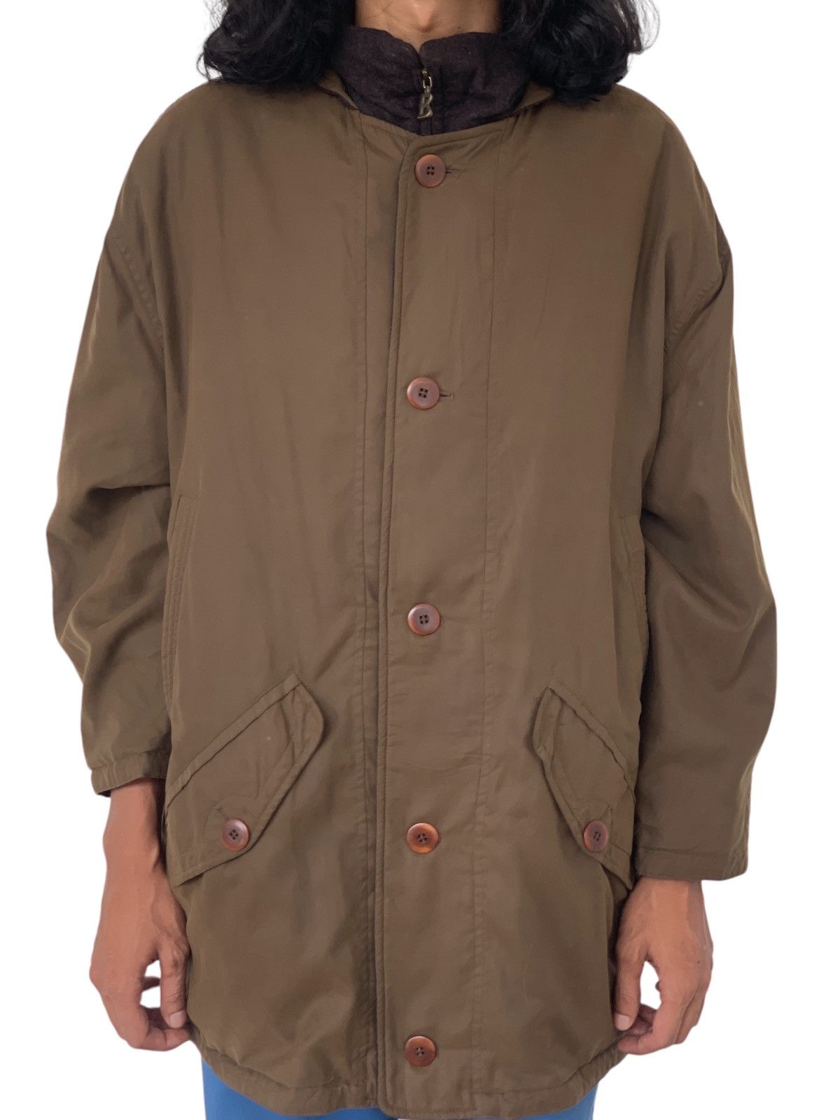 image of Vintage Bogner Military Style Anorak Jacket in Brown, Men's (Size XL)