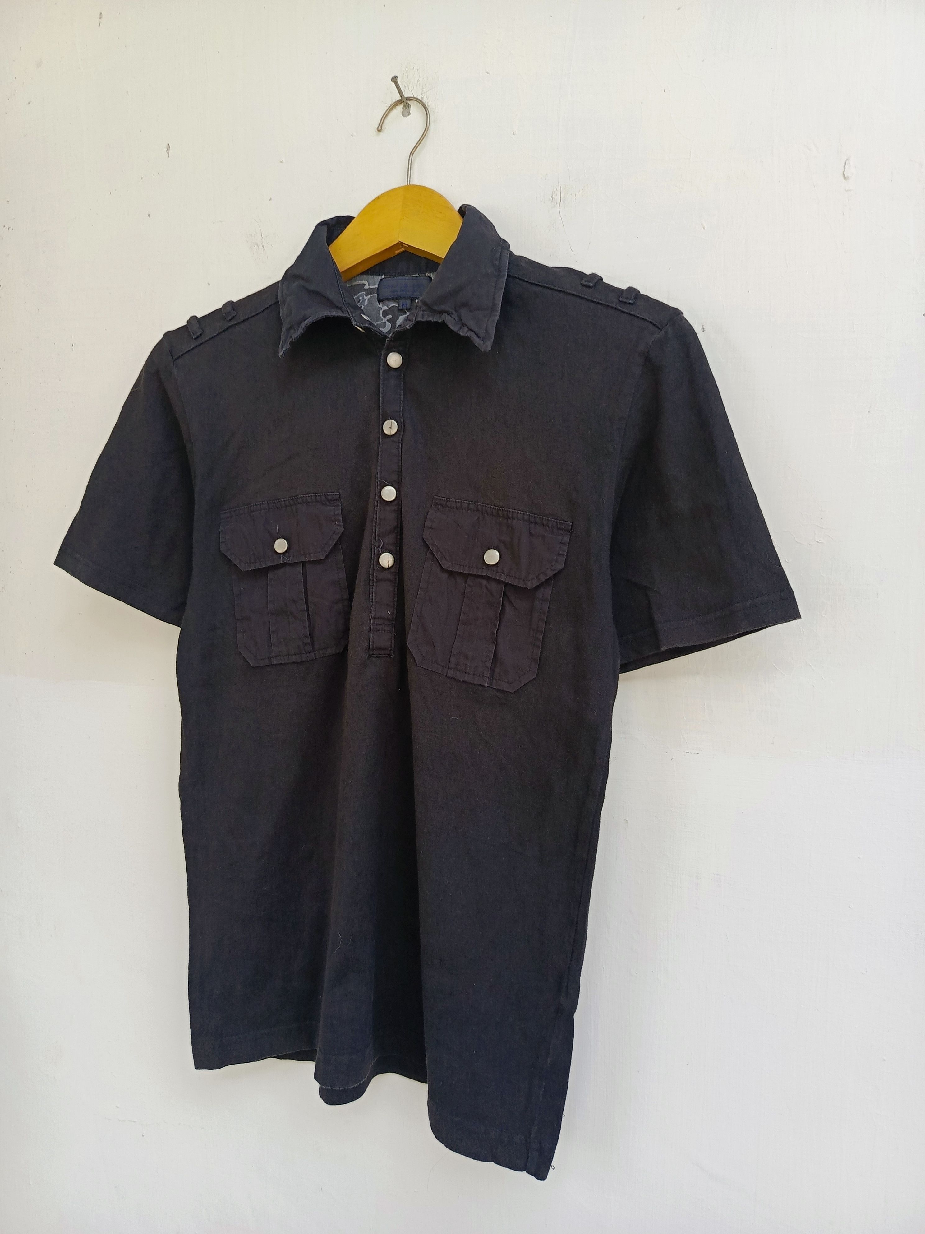 Japanese Brand TAKAIQ Military Utility Double Pocket Short Sleeve Shirt Size US M / EU 48-50 / 2 - 5 Thumbnail