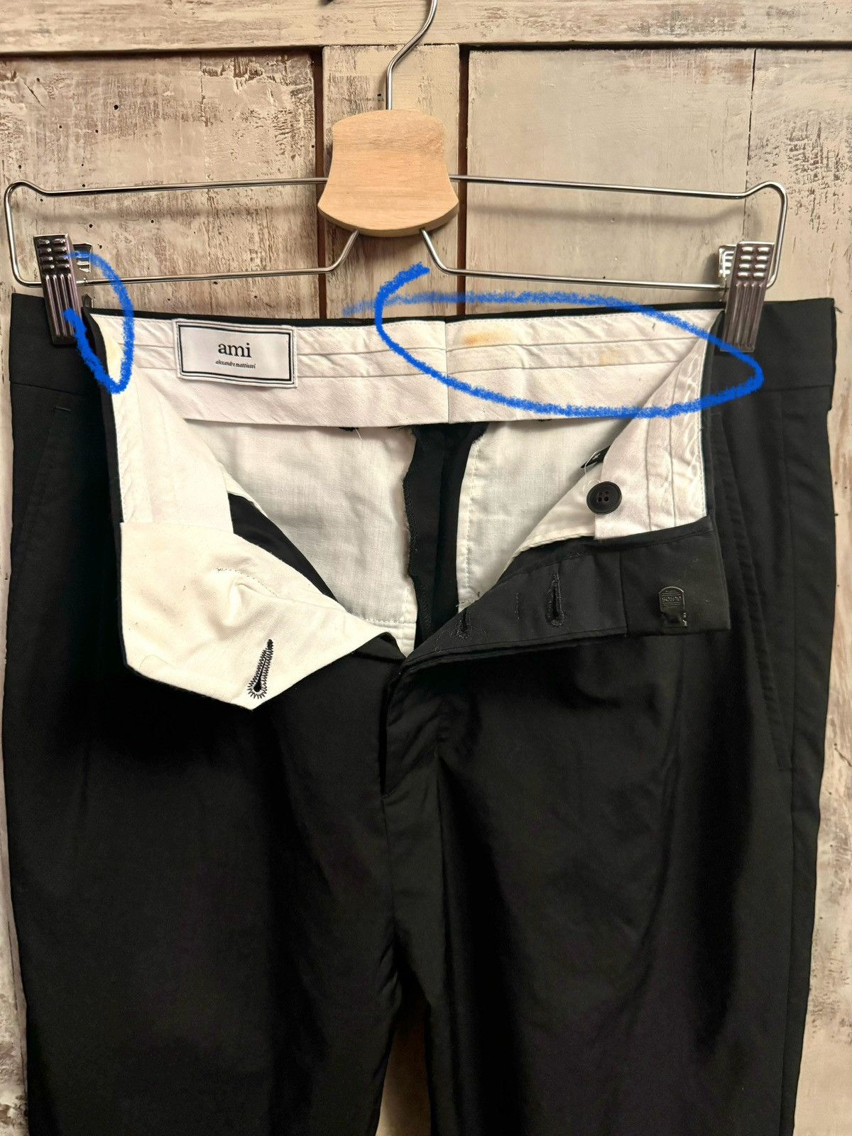 AMI Ami paris men 36 xs black wool tailored pants Size US 28 / EU 44 - 9 Thumbnail