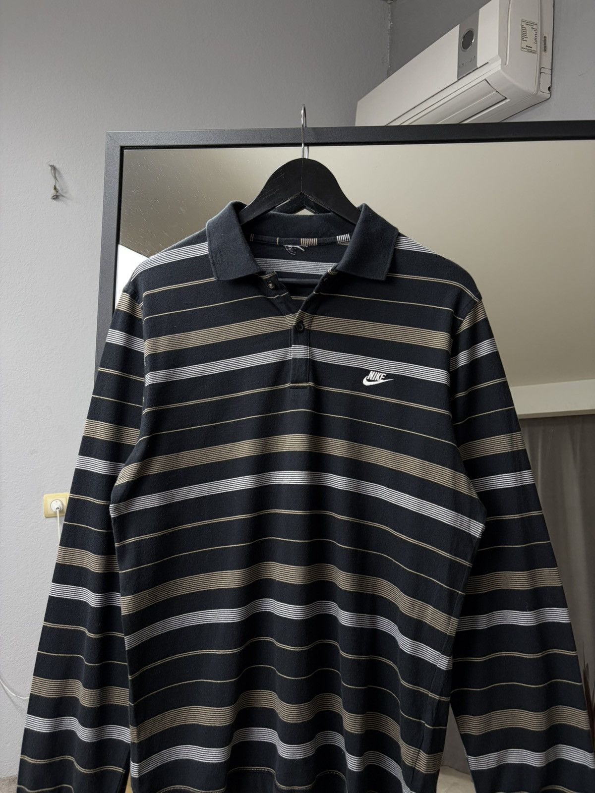 Nike Vintage Y2K Nike Polo Rugby Long Sleeve Striped Jersey Size US M / EU 48-50 / 2 - 2 Thumbnail