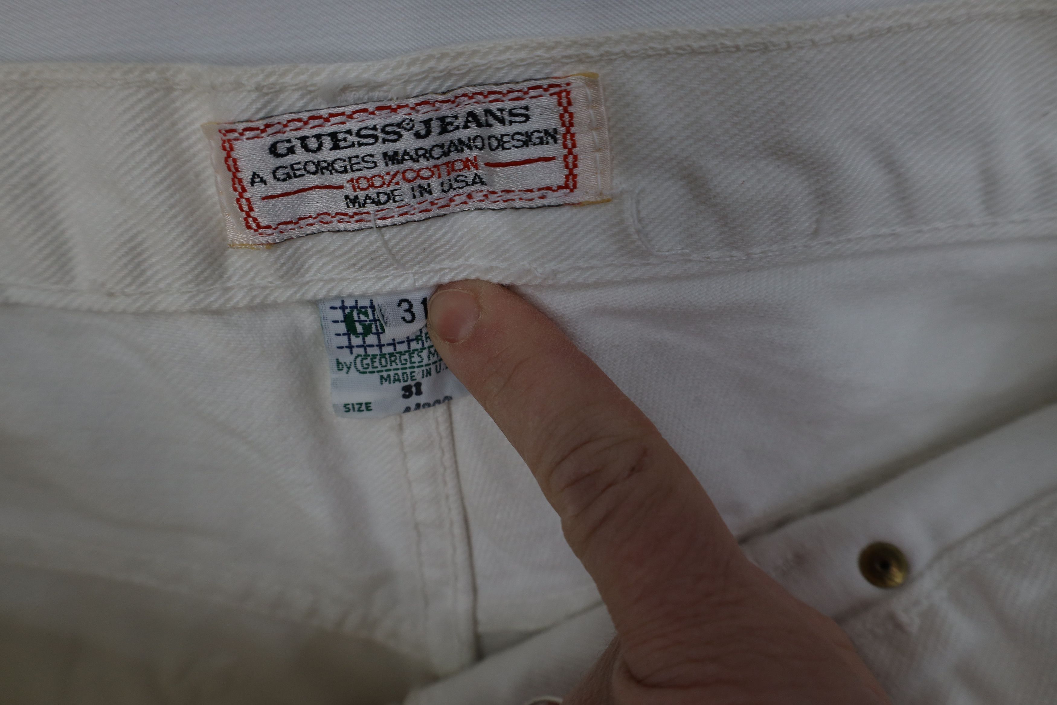 Guess Vintage 90s Guess Relaxed Fit Denim Jean Shorts White USA Size US 31 - 8 Thumbnail