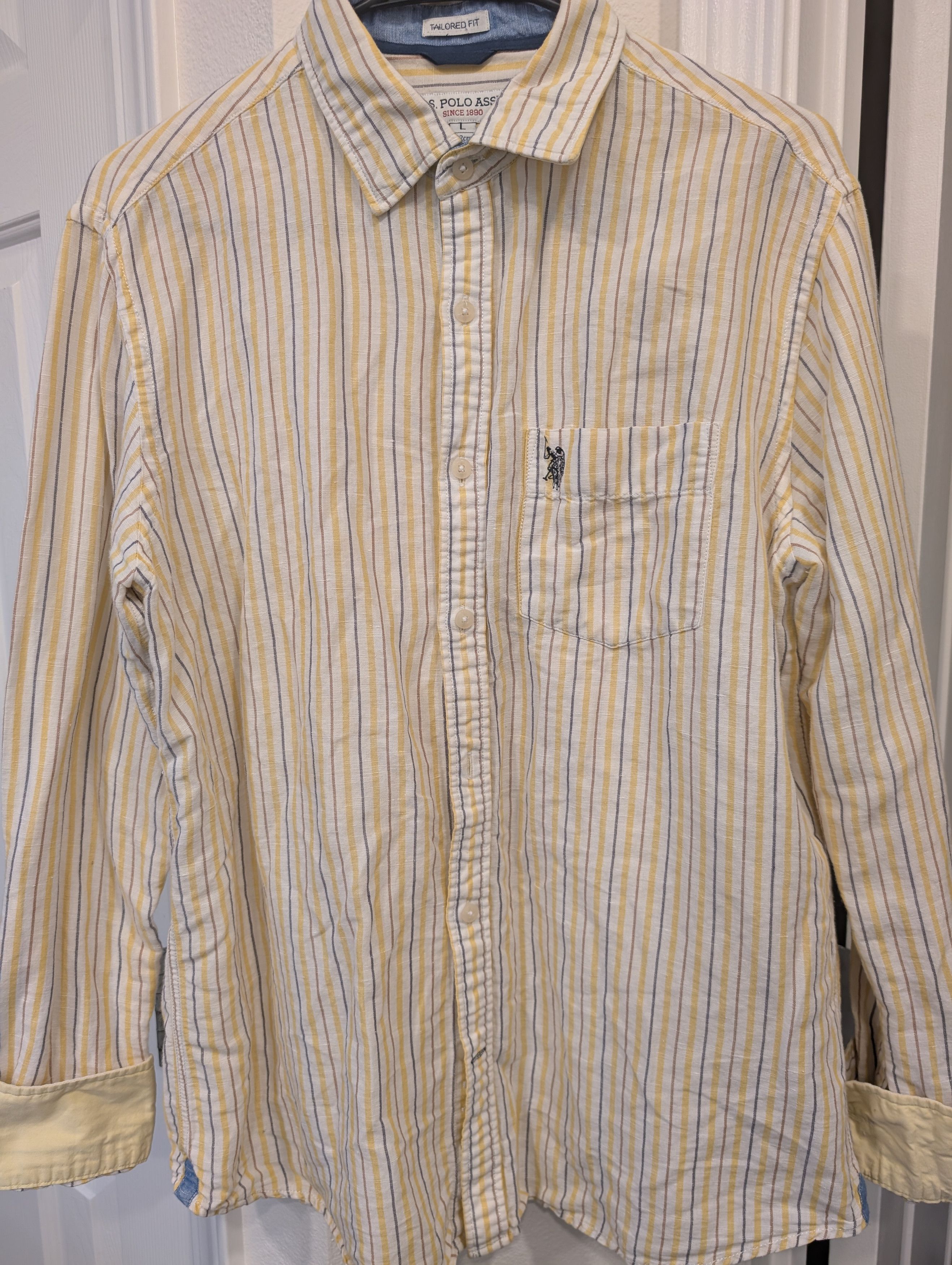U.S. Polo Assn. U.S Polo Assn. Yellow Striped short sleeve shirt Size US M / EU 48-50 / 2 - 1 Thumbnail