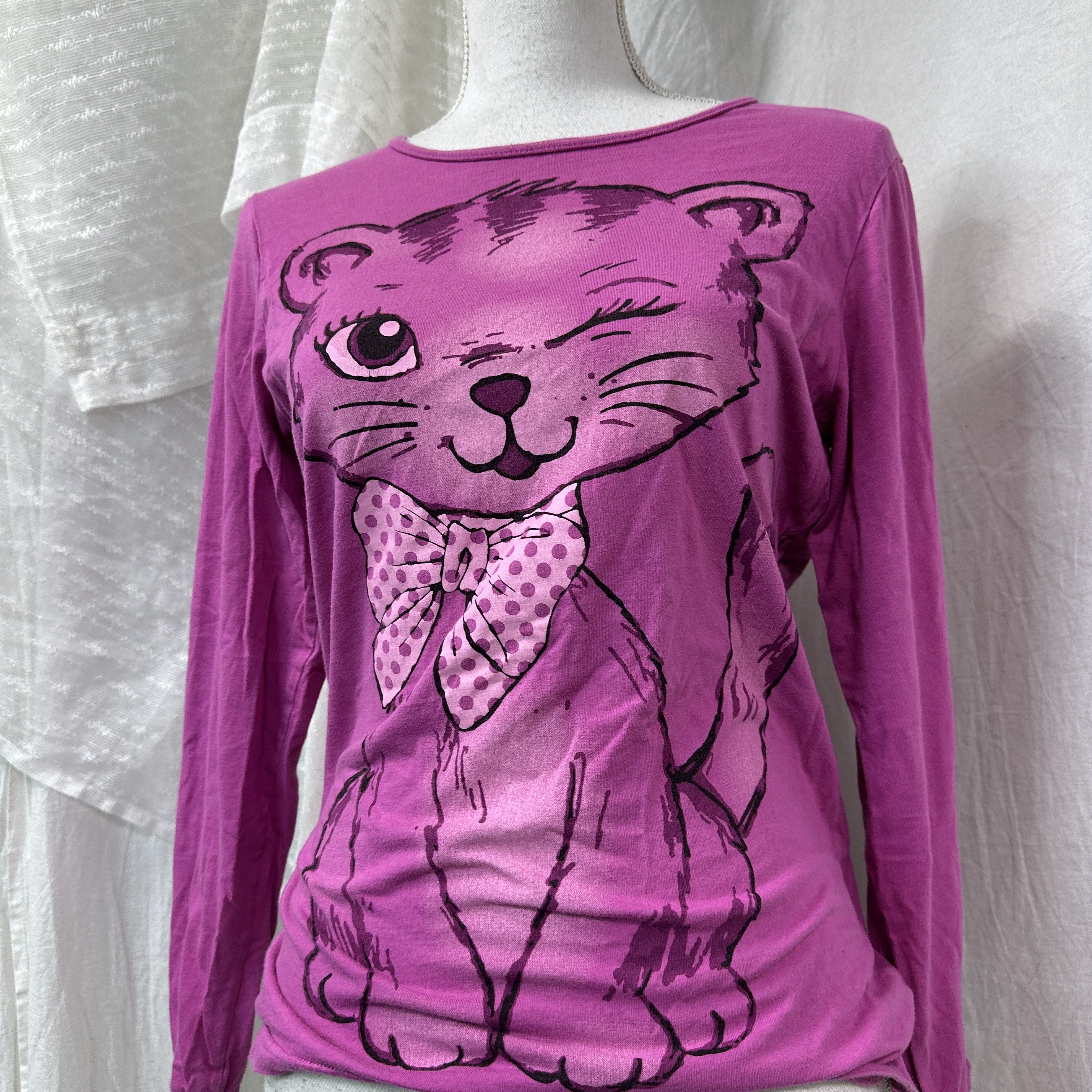 Vintage Vintage Fitted Cute Wink Cat Printed Longsleeve Y2K Size S / US 4 / IT 40 - 5 Thumbnail