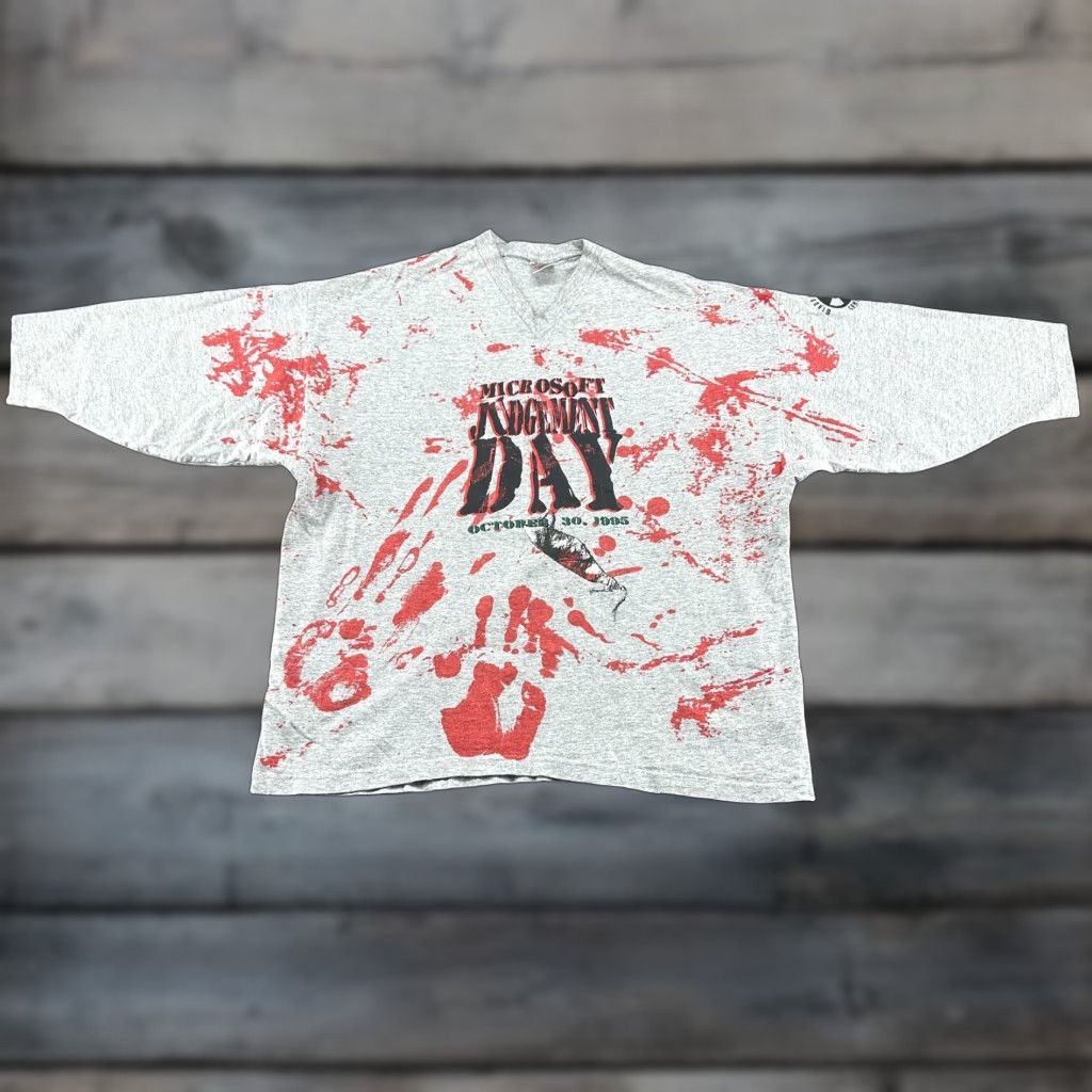 Fruit Of The Loom VINTAGE Judgement Day Sweatshirt Mens 2XL Gray Red Halloween DOS 90s Microsoft Fruit of the Loom Sweatshirt Size US XXL / EU 58 / 5 - 1 Thumbnail