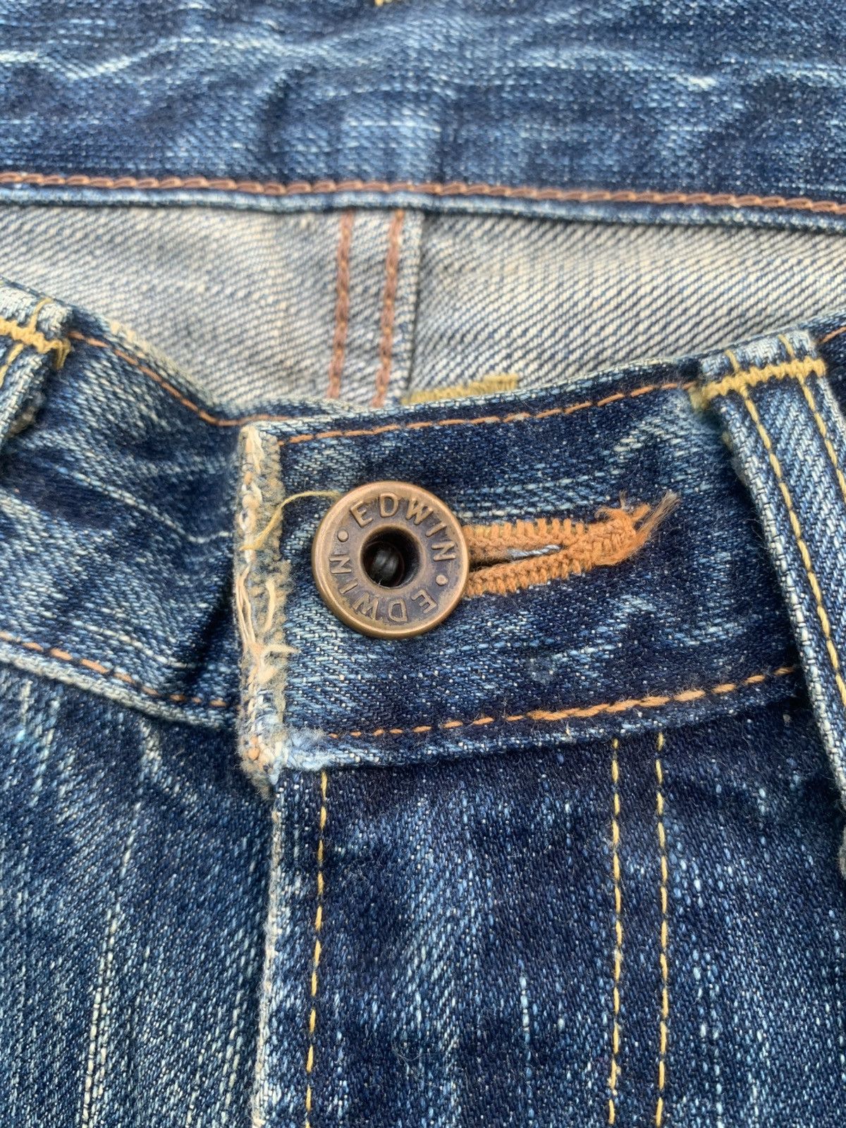 Edwin VINTAGE EDWIN 505z SELVEDGE FADED&RUSTY DISTRESSED DENIM Size US 30 / EU 46 - 15 Thumbnail