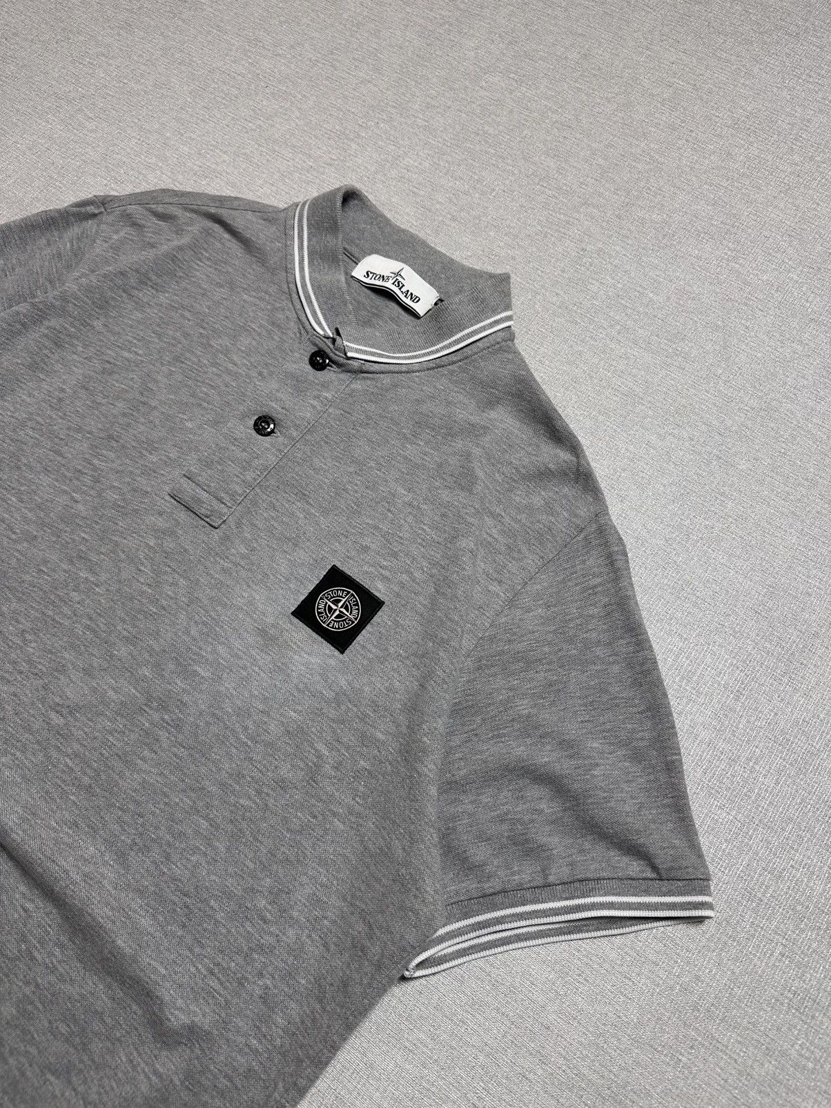 Luxury × Massimo Osti × Stone Island Stone Island Luxury Patch Program Polo shirt Gray Size US L / EU 52-54 / 3 - 2 Thumbnail