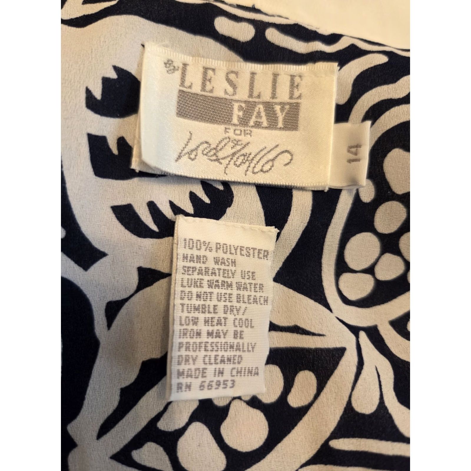 Vintage VINTAGE Leslie Fay Lord & Taylor Dress 14 Seashell Print Nautical 80s Navy/white Size XL / US 12-14 / IT 48-50 - 7 Thumbnail