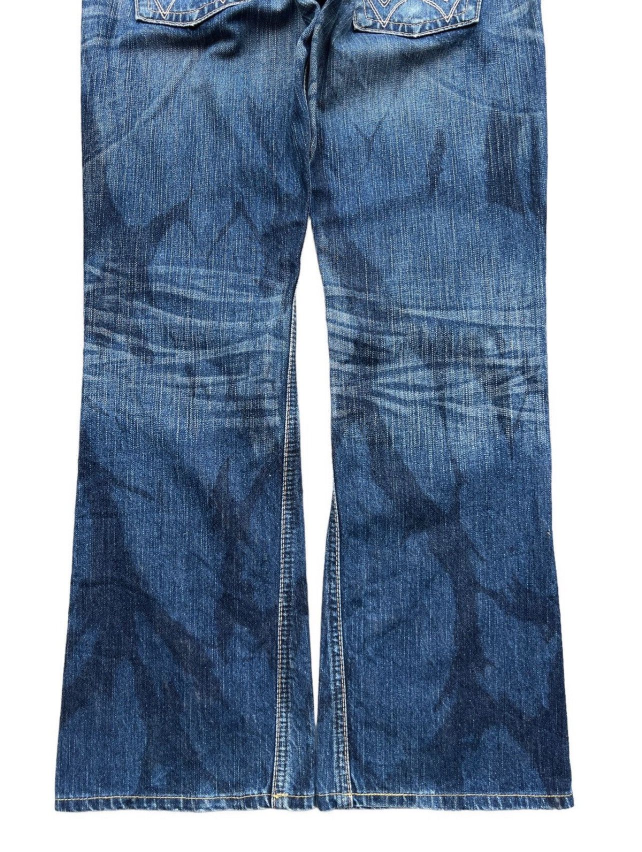 Edwin Vintage Edwin Blue Trip Distressed Flare Denim Jeans 29x29 Size 29" - 5 Thumbnail