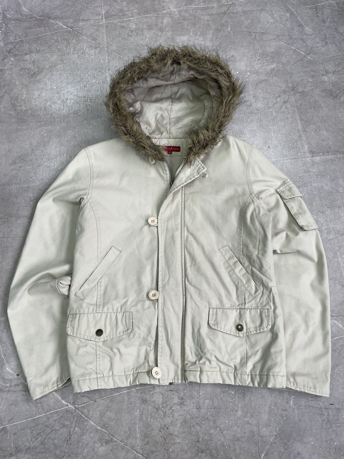 If Six Was Nine Bomber fur hood y2k style beige jacket if six was nine Size US M / EU 48-50 / 2 - 1 Thumbnail
