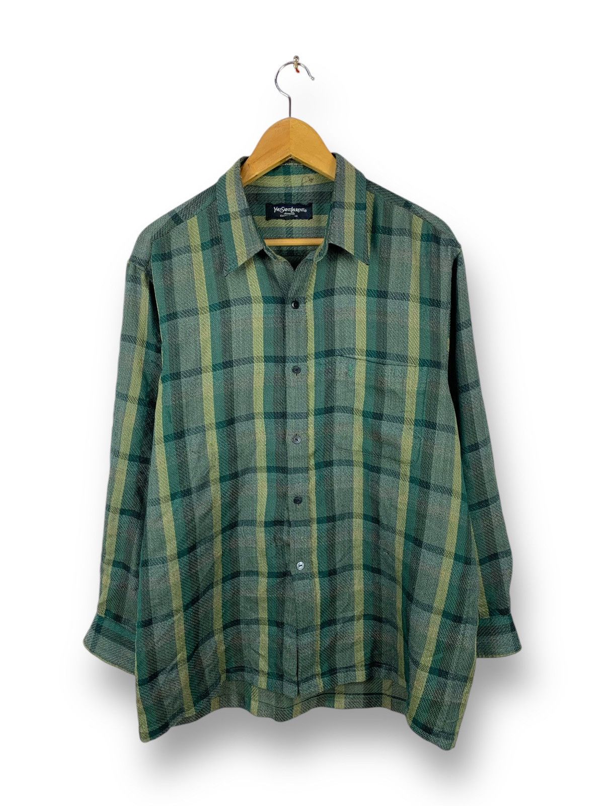 Yves Saint Laurent Steals! Vintage YSL Chemises Distressed Button Ups Shirt Size US M / EU 48-50 / 2 - 1 Thumbnail