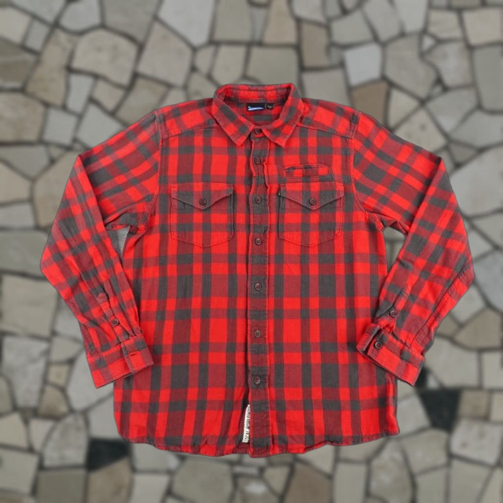 KAVU VINTAGE KAVU Shirt Mens Medium Plaid Flannel Button-Up Outdoor Cotton Red Black 90s Mens Size US M / EU 48-50 / 2 - 1 Thumbnail
