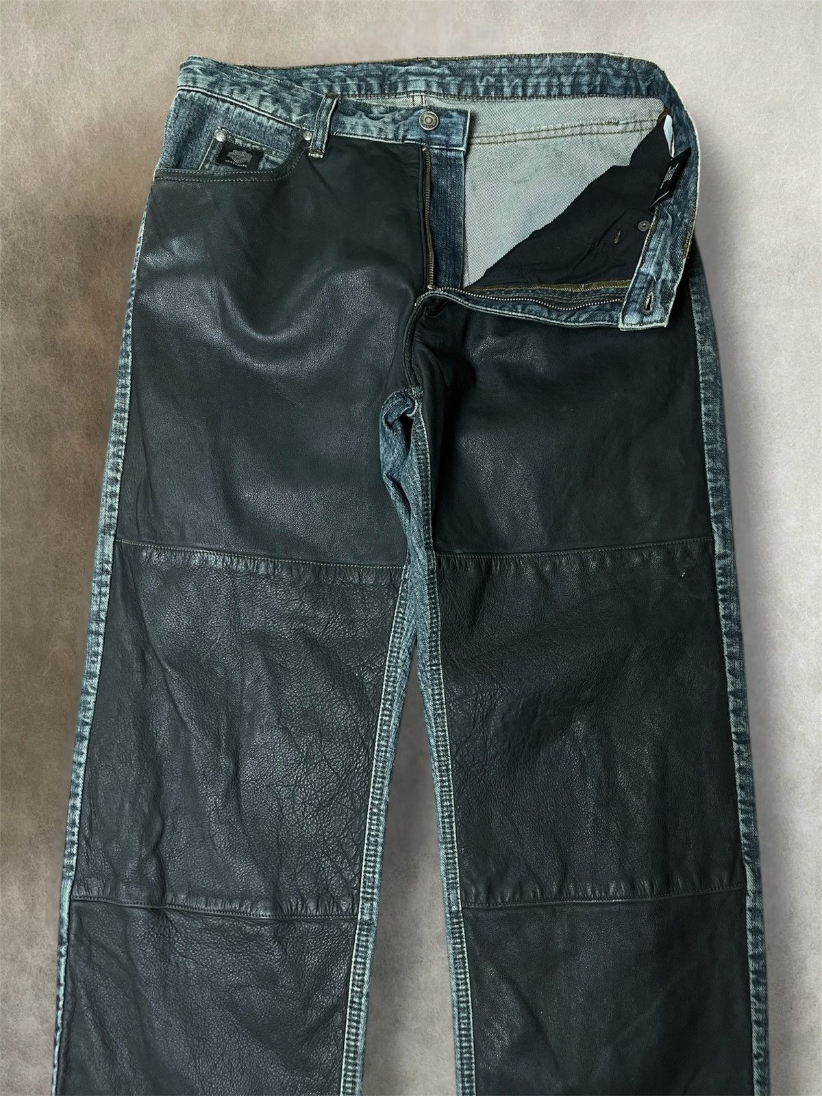 Harley Davidson Harley Davison hybrid leather denim pants Size US 34 / EU 50 - 4 Thumbnail