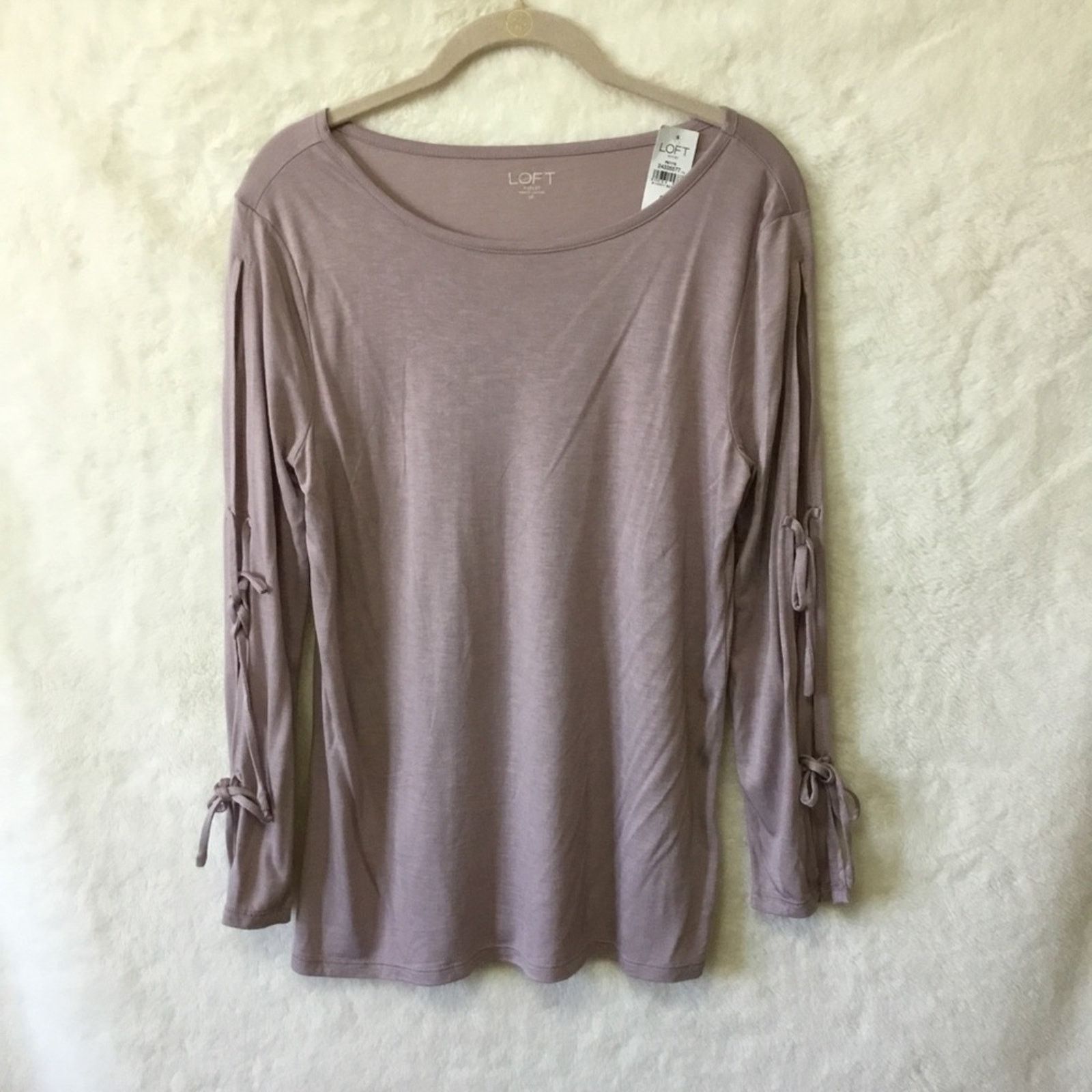 Loft Loft Mauve Long Sleeve Tie-bow Top Size S / US 4 / IT 40 - 1 Thumbnail