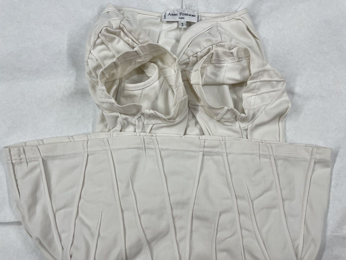 Designer ANNE FONTAINE PARIS Made in FRANCE Stretch Short Sleeve Top White T-Shirt Size M / US 6-8 / IT 42-44 - 13 Thumbnail