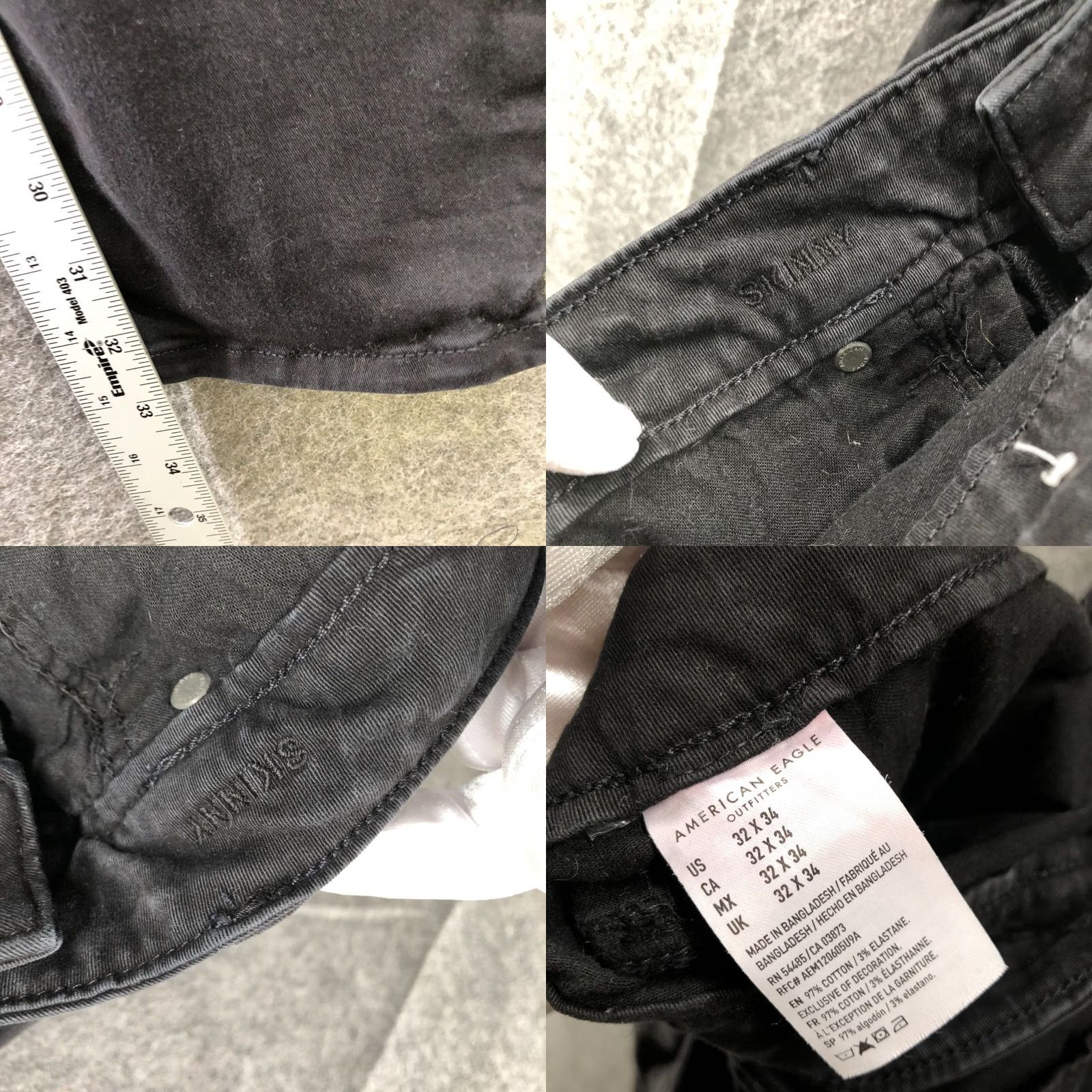 American Eagle Outfitters American Eagle Outfitters Skinny Chino Pants Mens 32x34 Black 5 Pocket Flex Soft Jean Pant Slim Flat Front Casual Size US 32 / EU 48 - 8 Thumbnail