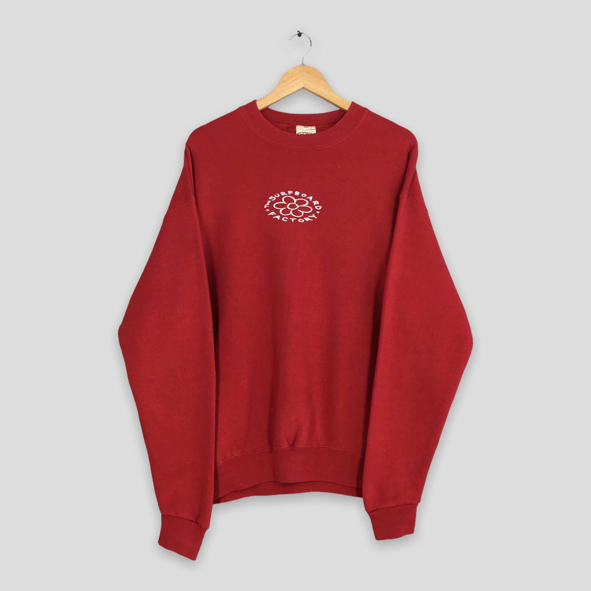 Vintage Vintage 90's The Surfboard Factory Red Sweatshirt Large Size US L / EU 52-54 / 3 - 1 Thumbnail