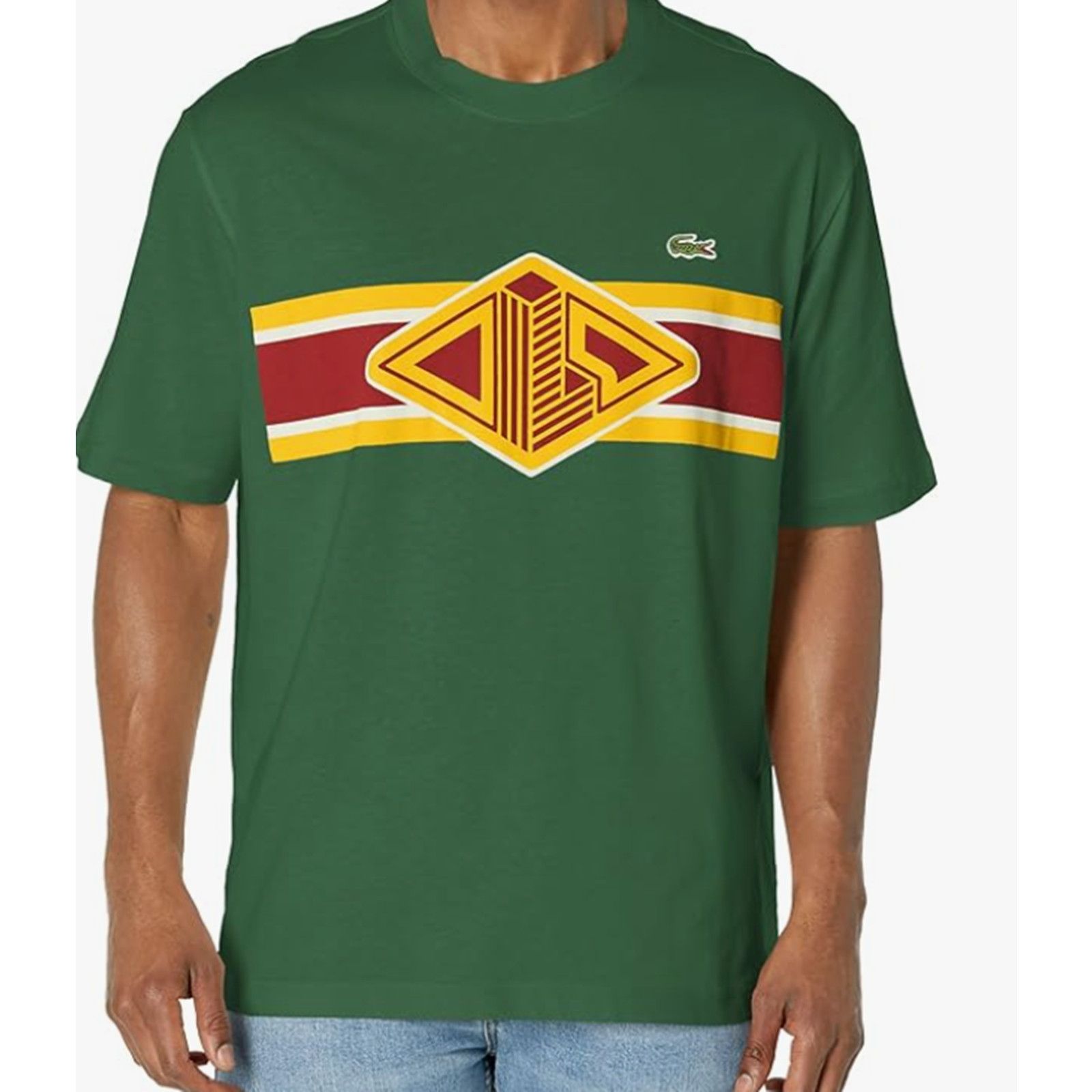 Lacoste Lacoste Short Sleeve Cotton Front Graphic T-Shirt Green 2XL Size US XXL / EU 58 / 5 - 1 Thumbnail