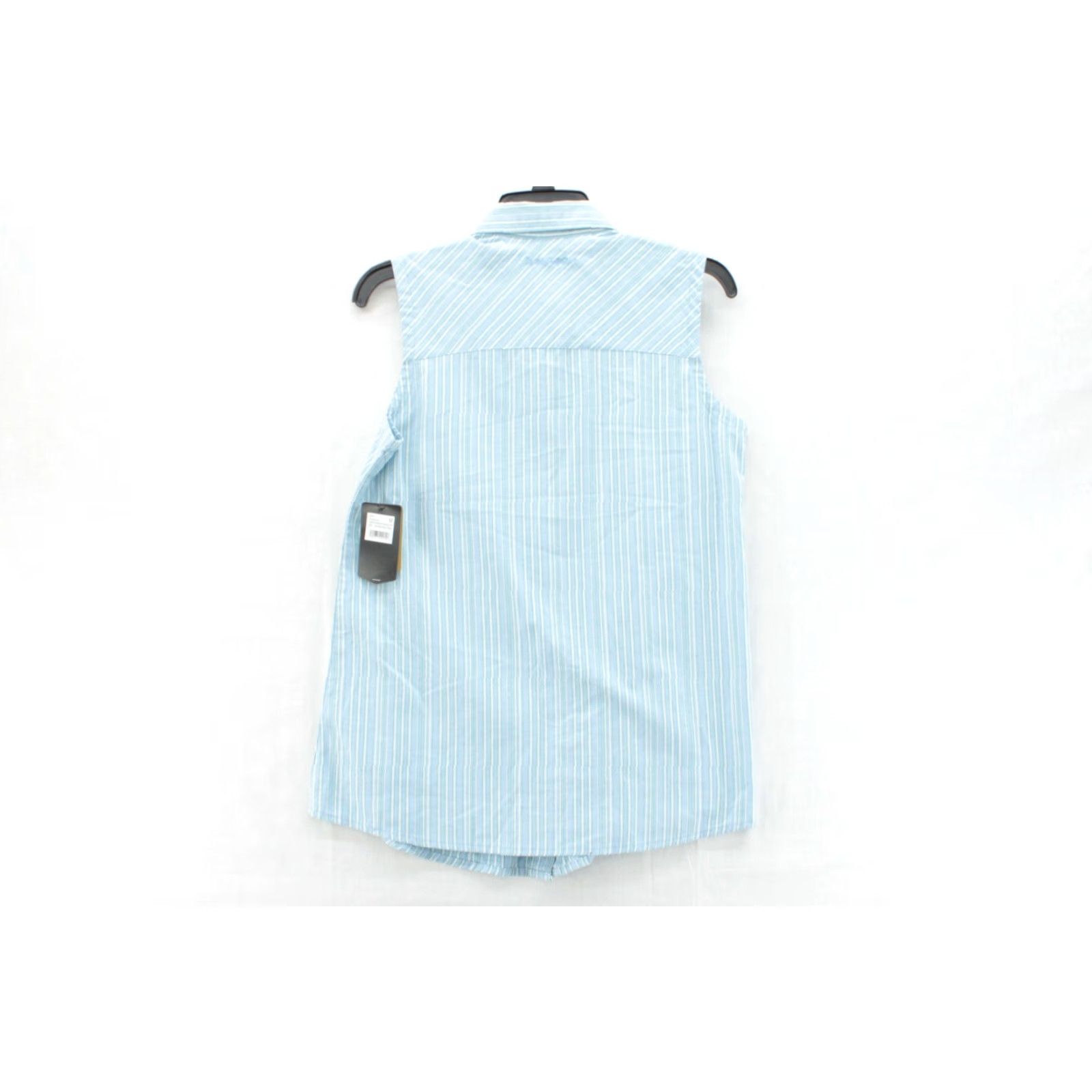 Vintage NWT Noble Outfitters Shirt Womens M Blue Striped Button-Up Sleeveless Size M / US 6-8 / IT 42-44 - 6 Thumbnail
