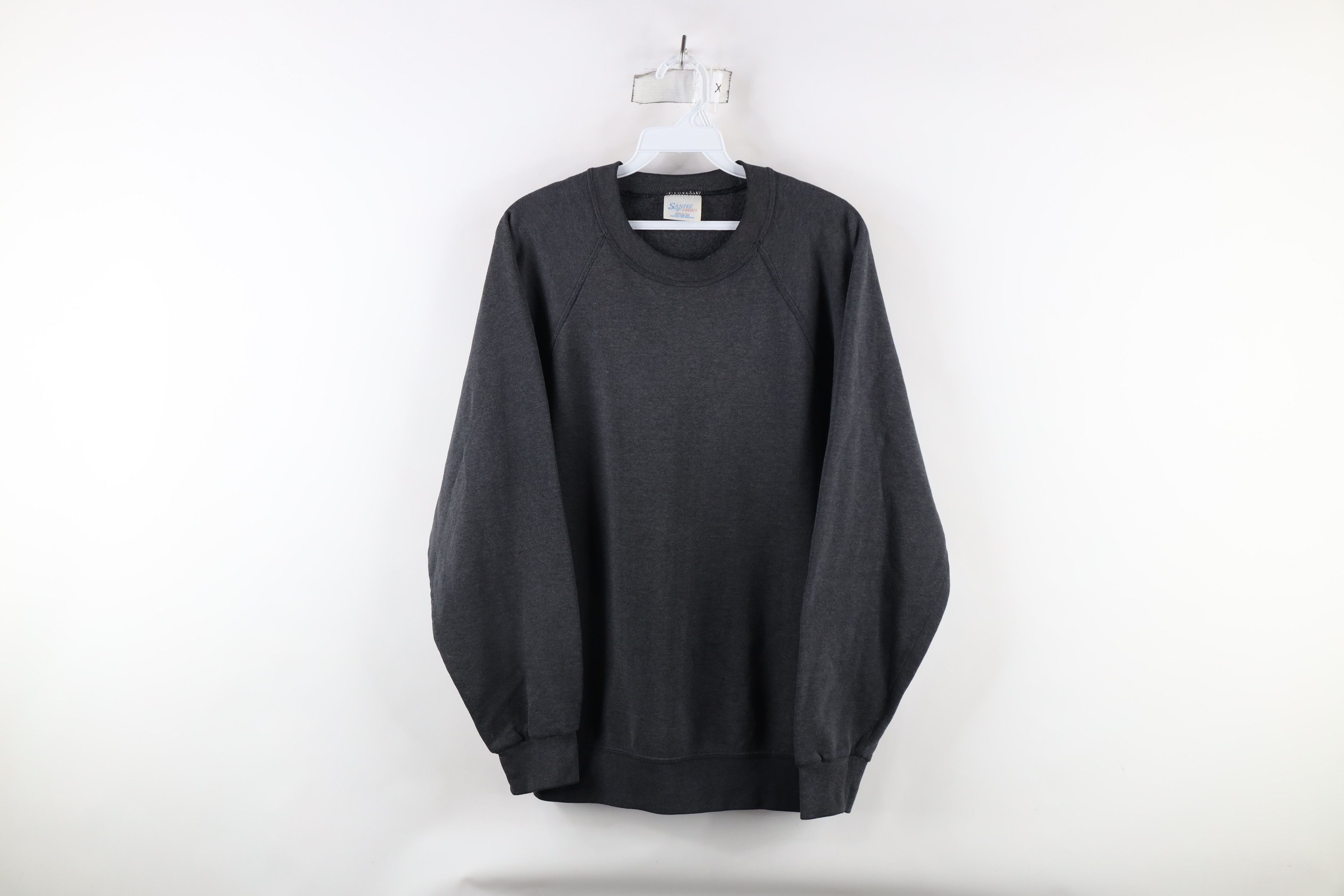 Vintage Vintage 90s Streetwear Blank Crewneck Sweatshirt Black USA Size US L / EU 52-54 / 3 - 1 Thumbnail