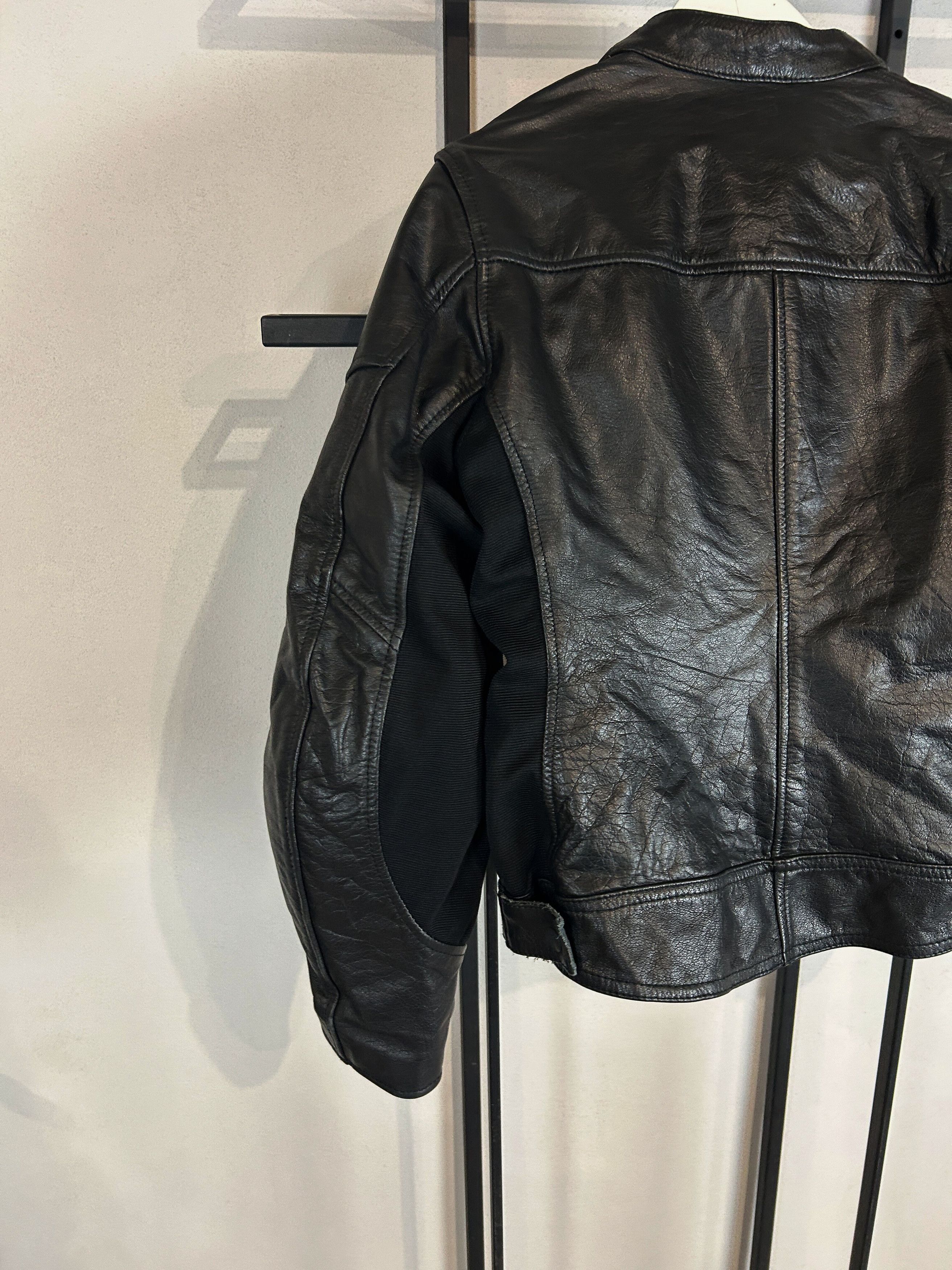 Vintage Black Leather Jacket Minimal Clean Panel Vintage Biker Core Size US S / EU 44-46 / 1 - 6 Thumbnail