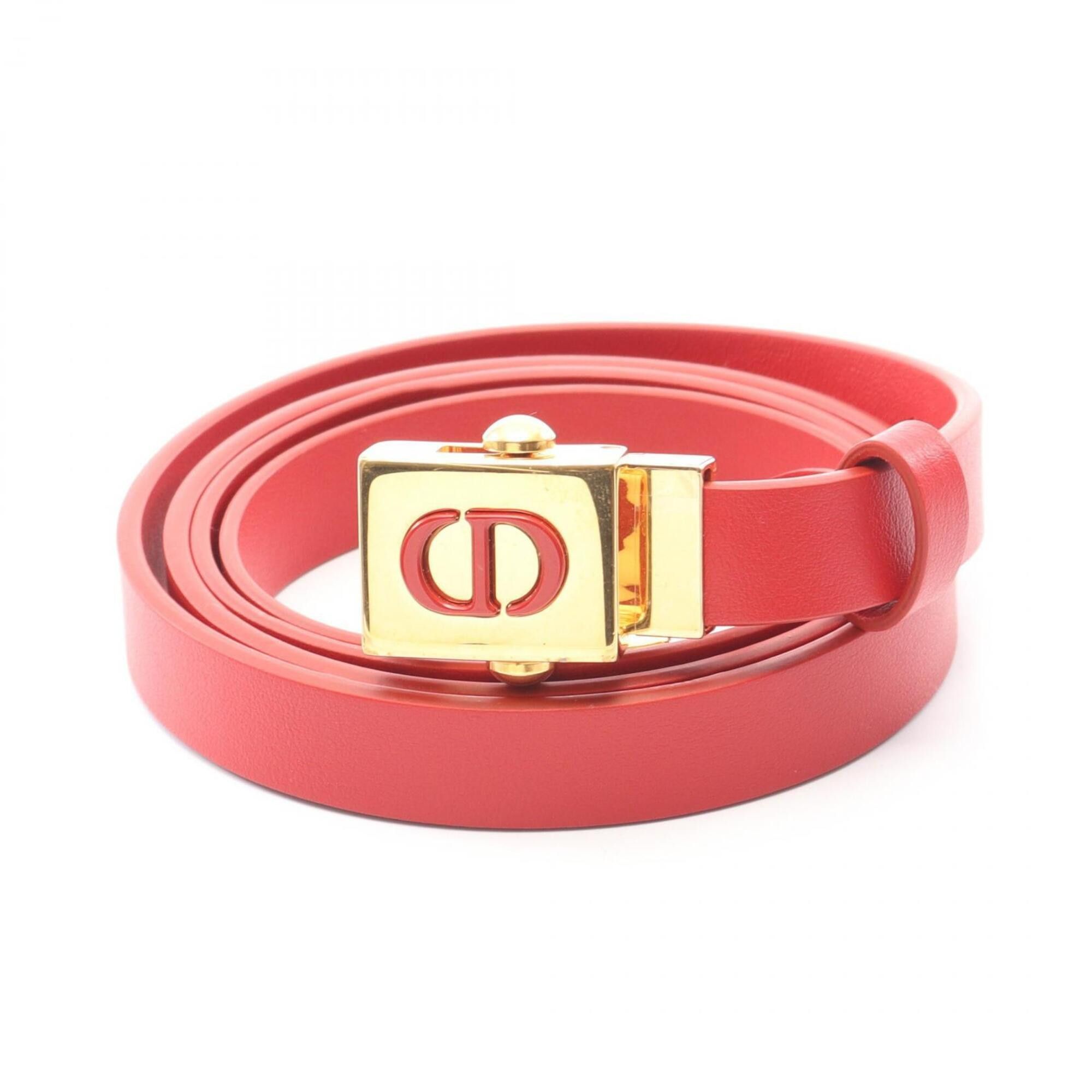 Dior Christian Dior Dior CD logo leopard print leather belt 