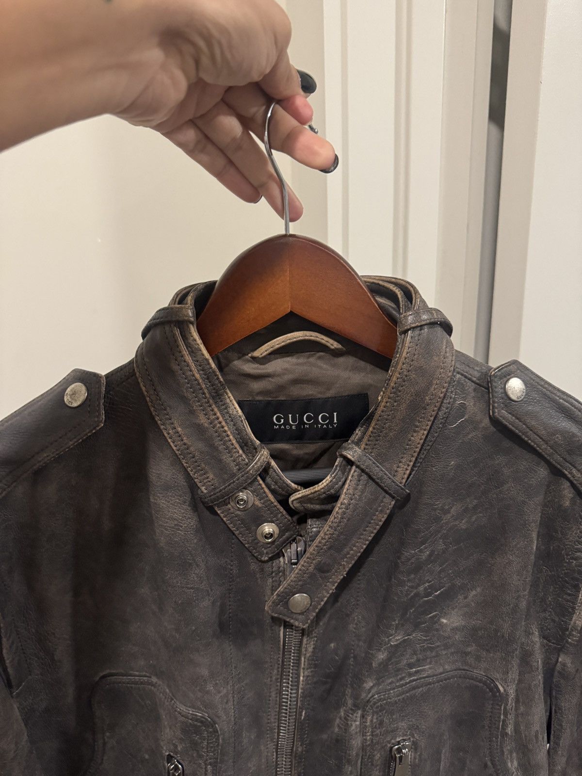 Gucci Gucci Runway Collection Leather Jacket –Stitched Back Detail Size US XL / EU 56 / 4 - 6 Thumbnail