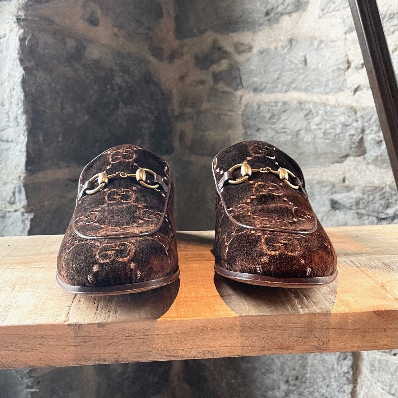 Gucci Gucci Quentin Brown Velvet GG Horsebit Loafers Size US 7 / EU 40 - 3 Thumbnail