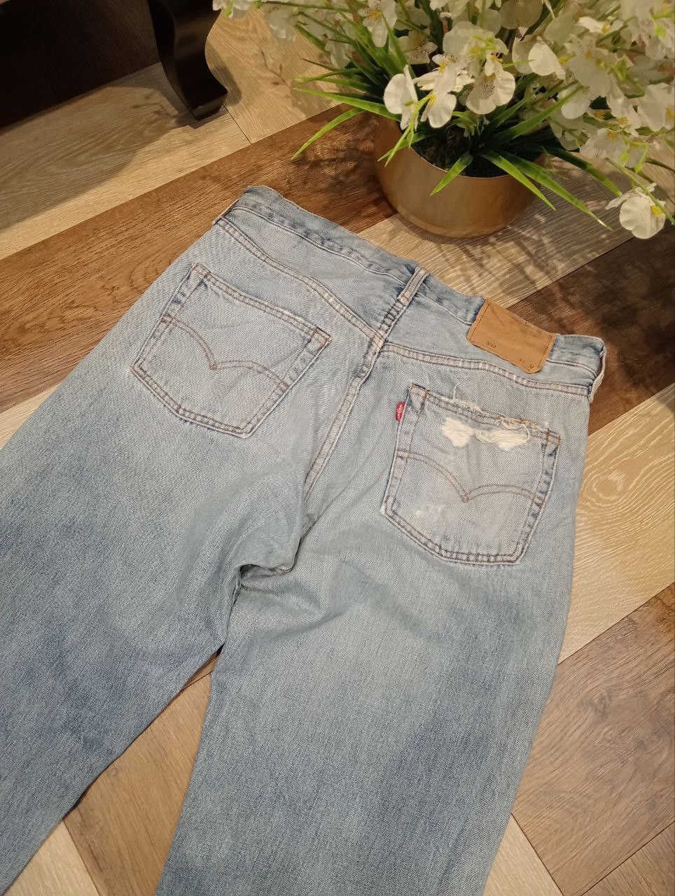 Levi's Vintage Clothing LEVI'S VINTAGE 502 REDLINE CAPITAL E SELVEDGE BLUE JEANS Size US 33 - 13 Thumbnail