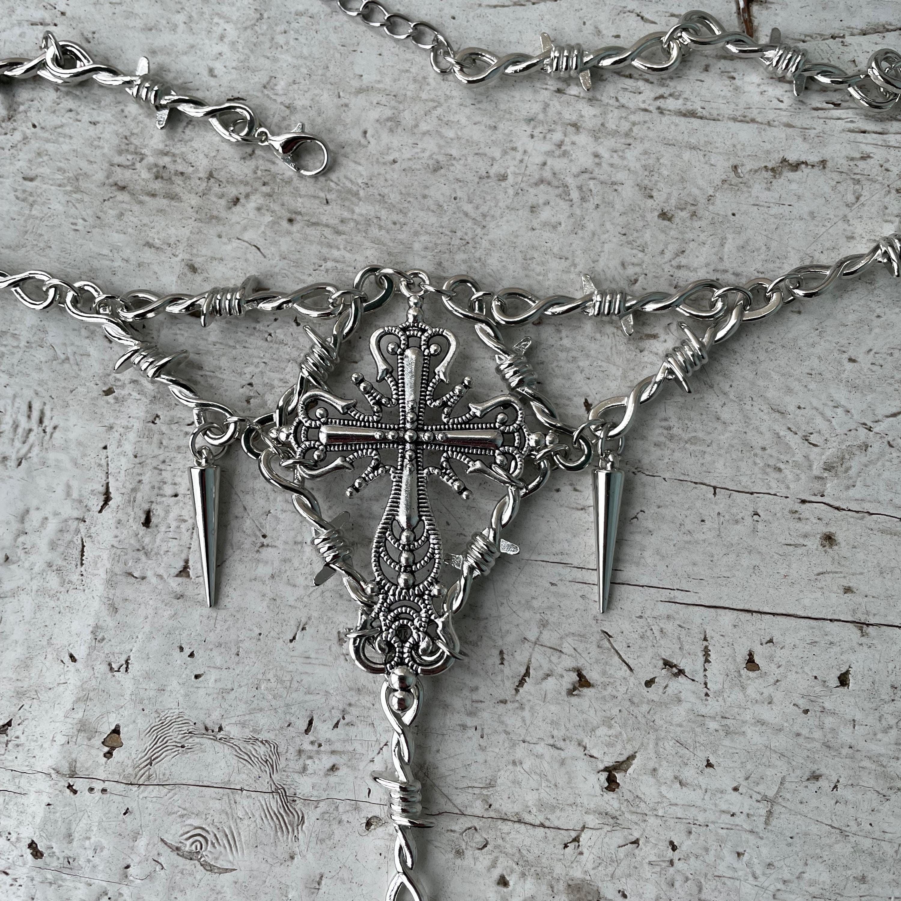 Other Goth Cross Necklace Grunge Punk Emo y2k alt opium Size ONE SIZE - 6 Thumbnail