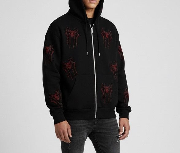 Other Retro Dark Style Red Spider Rhinestone Zipper Hoodies Size US L / EU 52-54 / 3 - 2 Thumbnail