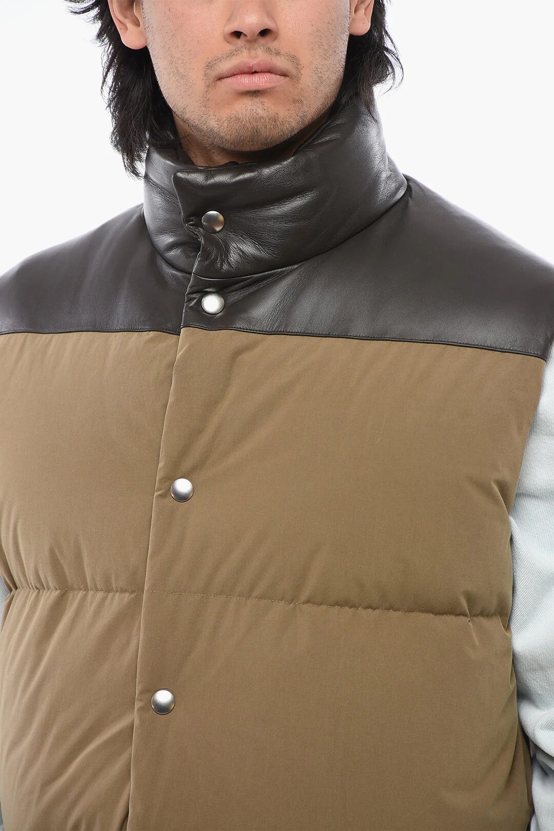 Bottega Veneta og1mm0426 Cotton Sleeveless Puffer Vest in Brown Size US L / EU 52-54 / 3 - 3 Thumbnail