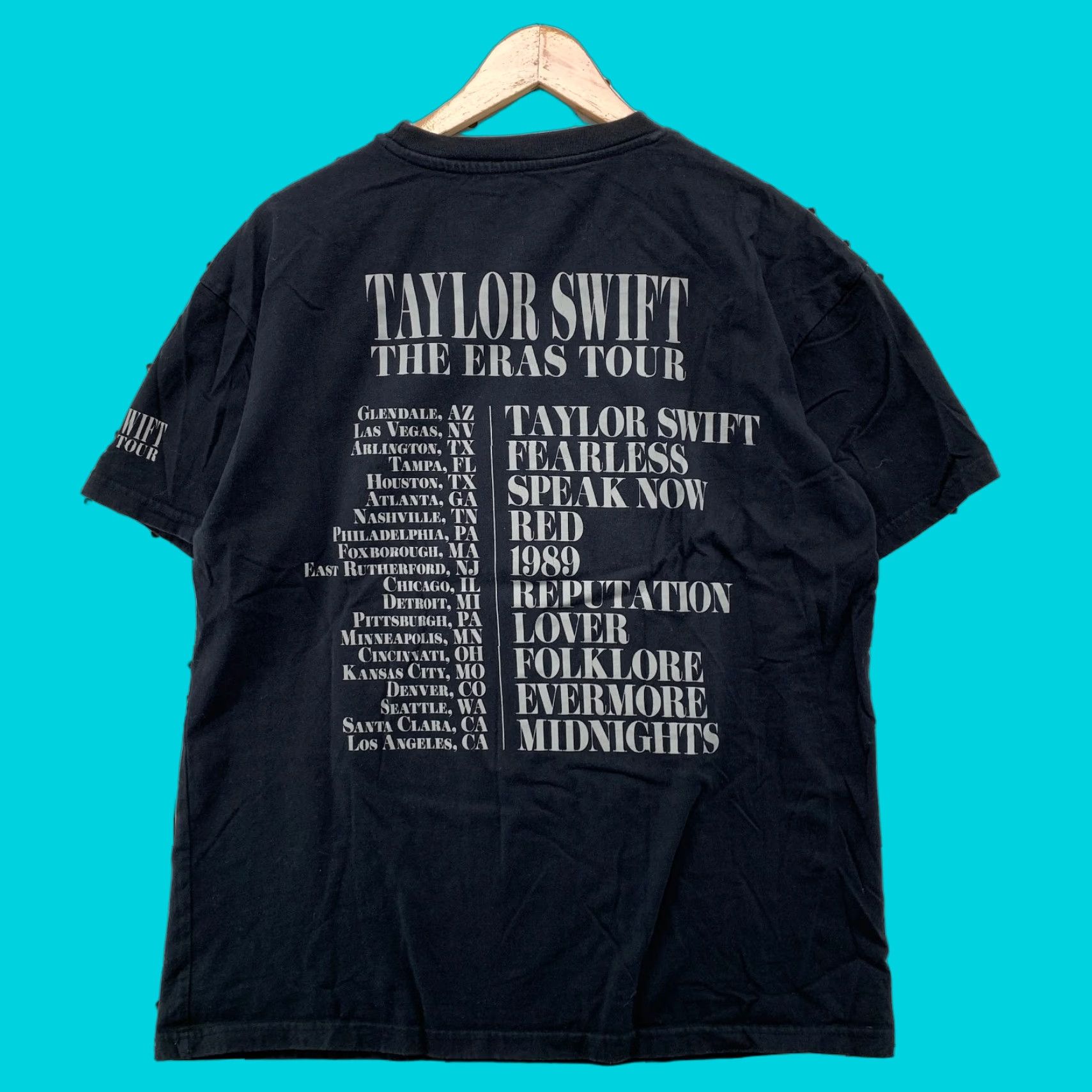 Vintage Taylor Swift T Shirt Mens Medium Black The Eras Tour Graphic Pop Music Size US M / EU 48-50 / 2 - 1 Thumbnail