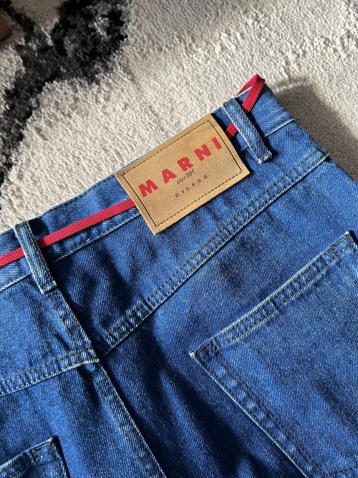 Marni MARNI Wide Leg Bleached Coated Denim Size 32 Size US 32 / EU 48 - 5 Thumbnail