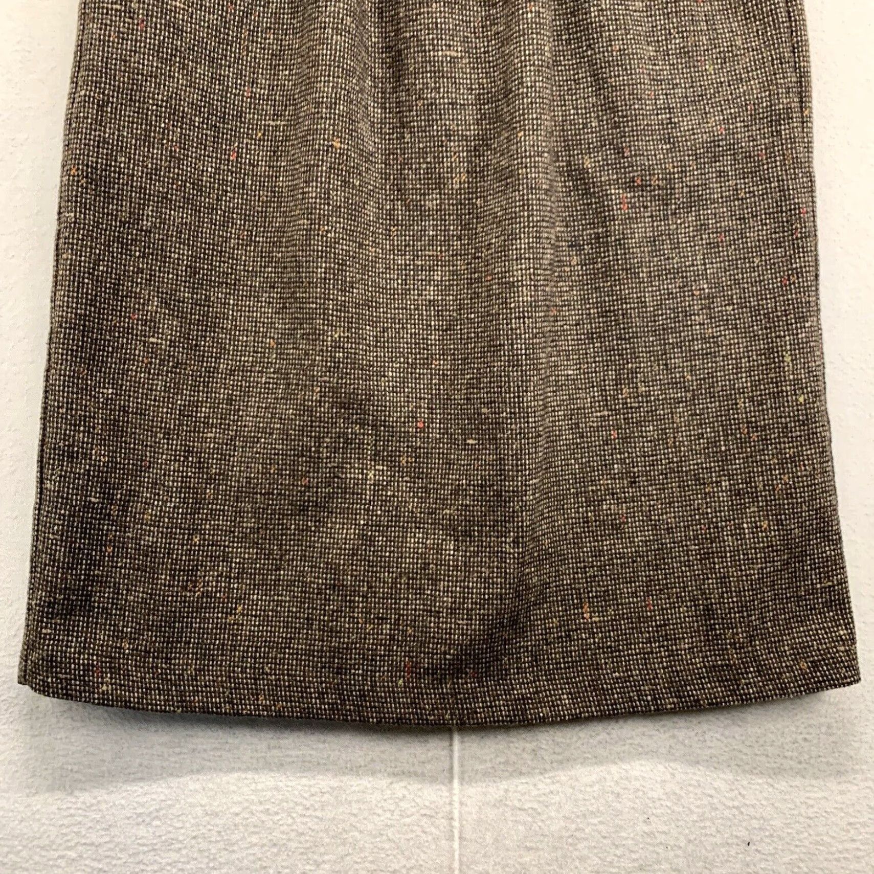 Vintage VINTAGE Russ Women's Plaid Skirt Size 10 Midi A-Line Brown Speckled 70s 80s Classic Size 32" / US 10 / IT 46 - 2 Thumbnail
