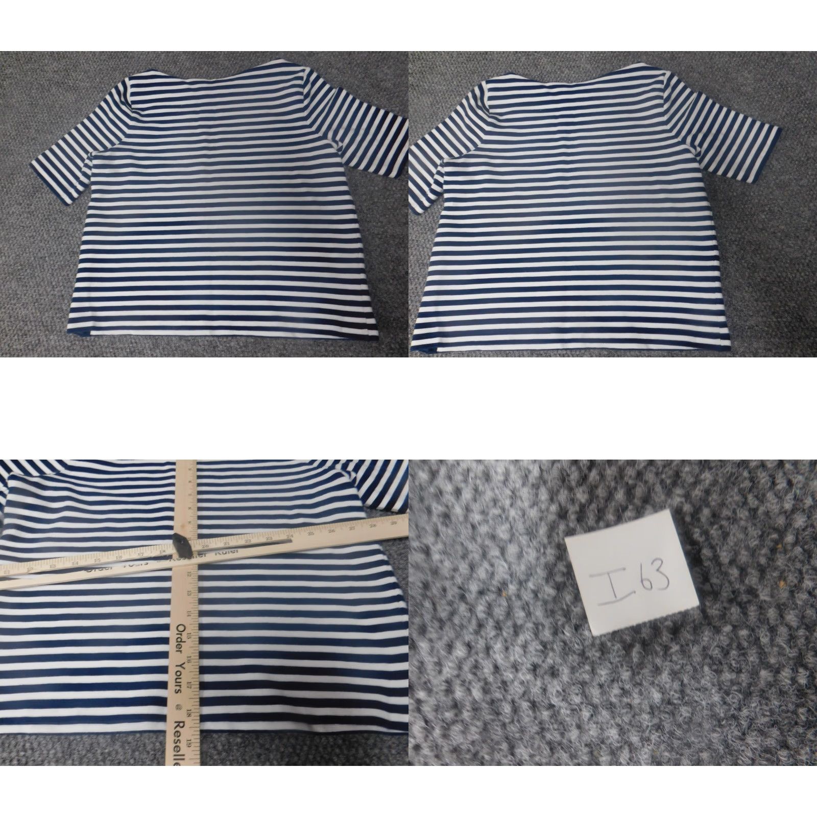 Ralph Lauren Lauren Ralph Lauren Blouse Womens Medium Blue Striped Pullover Short Sleeve Round Neck Stretch Casual Regular Size M / US 6-8 / IT 42-44 - 8 Thumbnail