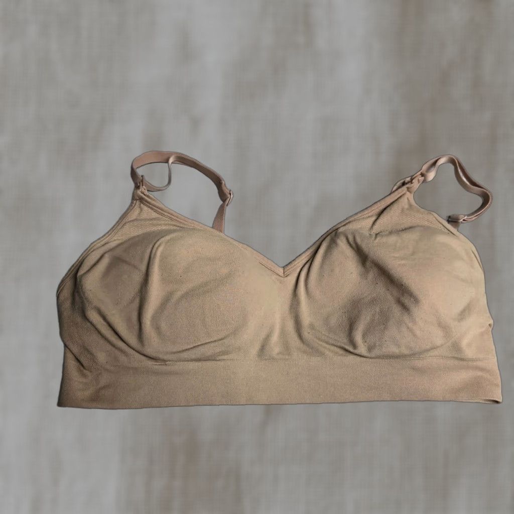 Vintage GILLIGAN & O'MALLEY Nursing Bra XL Beige Wireless Soft Floral Lace Women's Size ONE SIZE - 1 Thumbnail